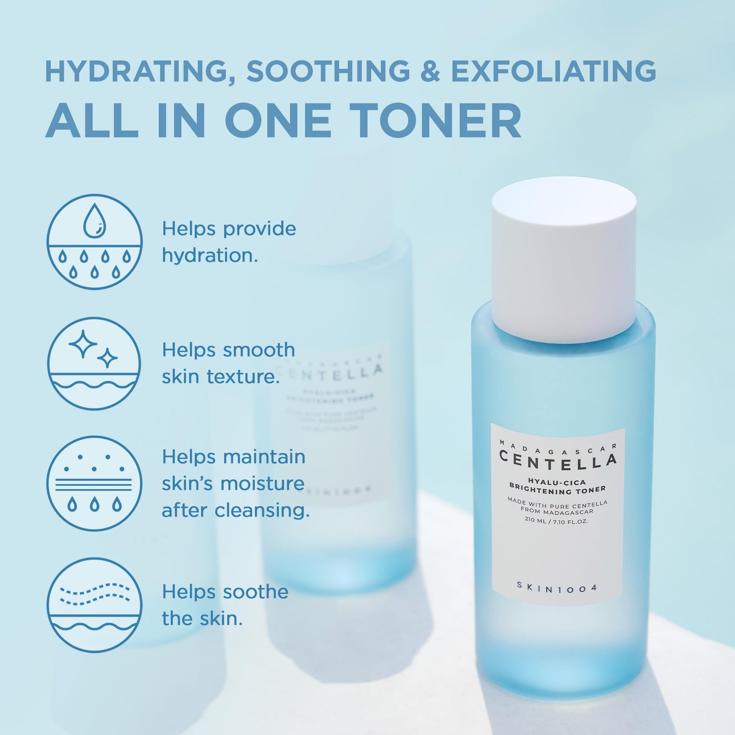 SKIN1004 Hyalu-Cica Balancing Toner, Korean Toner for Deep Hydration with Hyaluronic Acid, Centella
