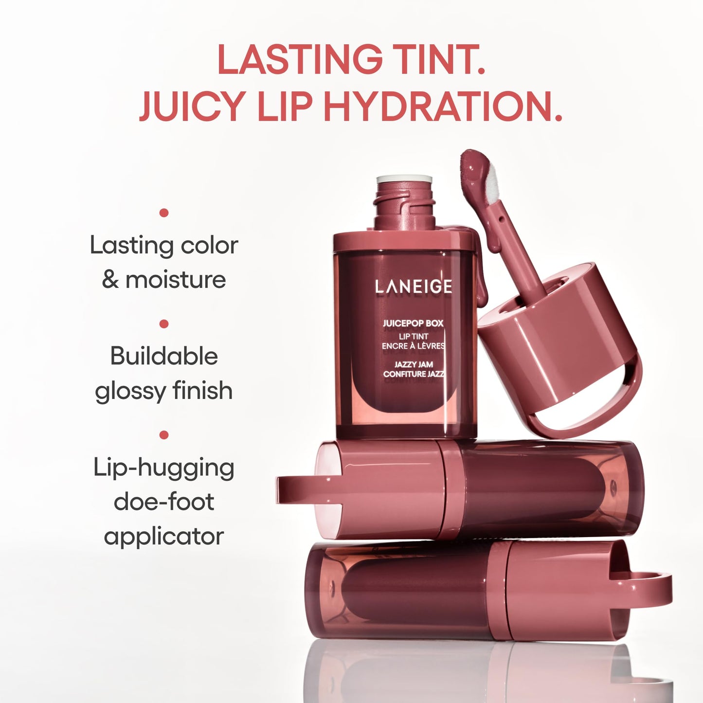 LANEIGE JuicePop Box Lip Tint: Long-Lasting Hydrating Lightweight Tint, Buildable Juicy Color &