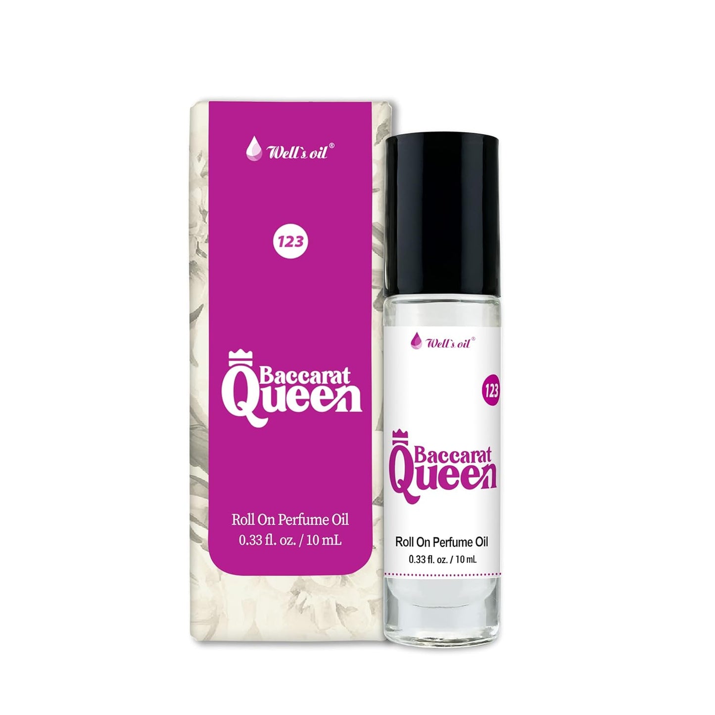 Well's Oil Roll-On Perfume Oil (Bacarat Queen) | Floral Notes | Long-Lasting | Paraben-Free | 0.33 Fl Oz / 10 ml