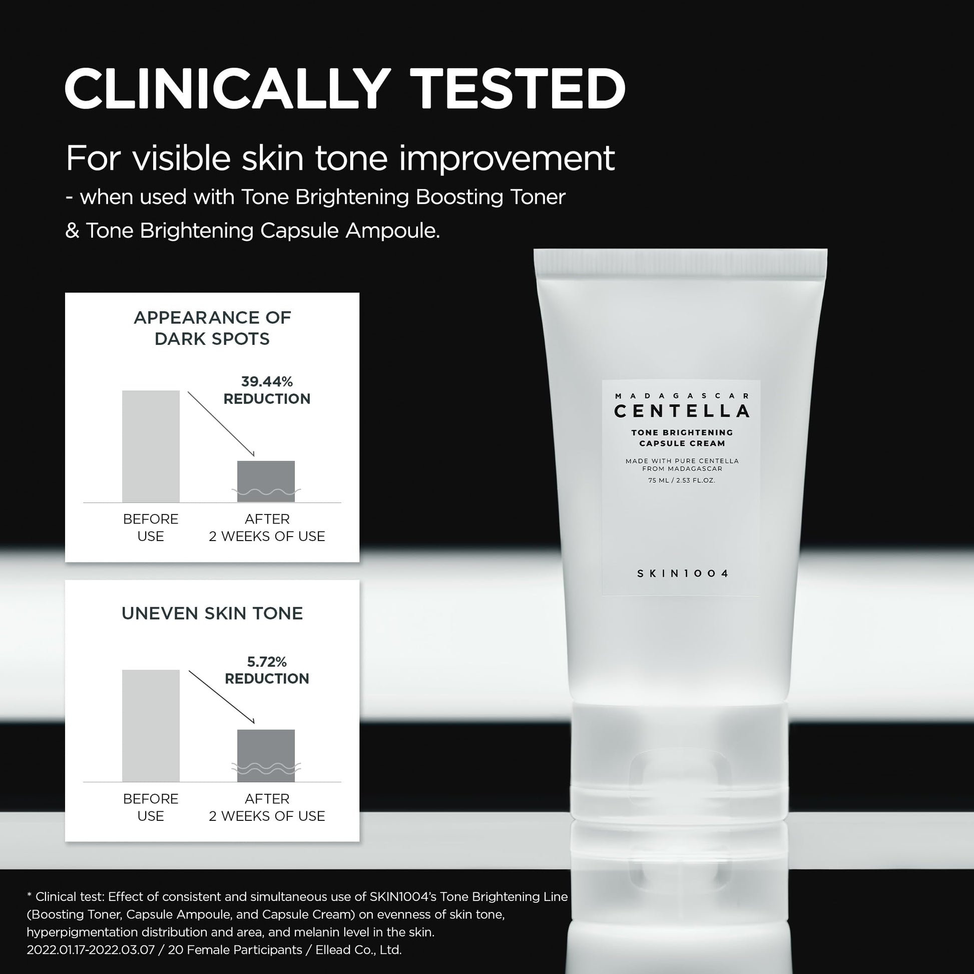 SKIN1004 Tone Balancing Capsule Cream, Korean Face Moisturiser with Madewhite, Niacinamide &