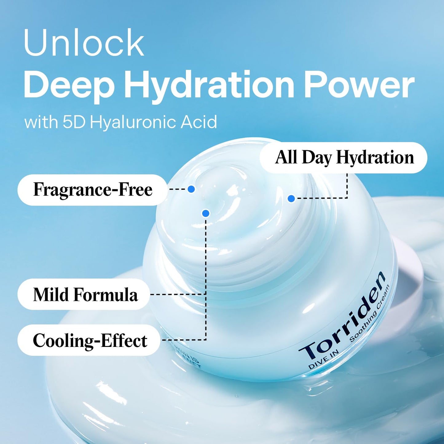 Torriden DIVE IN Serum 1.69 fl.oz. + Soothing Cream (Jar) 3.38 fl.oz. | Hyaluronic Acid Care Set |