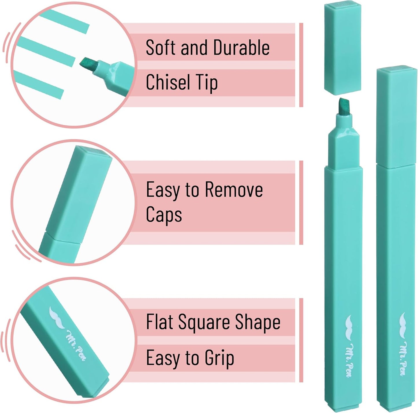 Mr. Pen- Aesthetic Highlighters, 8 Pack, Chisel Tip, New Vintage, Cute Highlighters Assorted Colors, Back to School Supplies