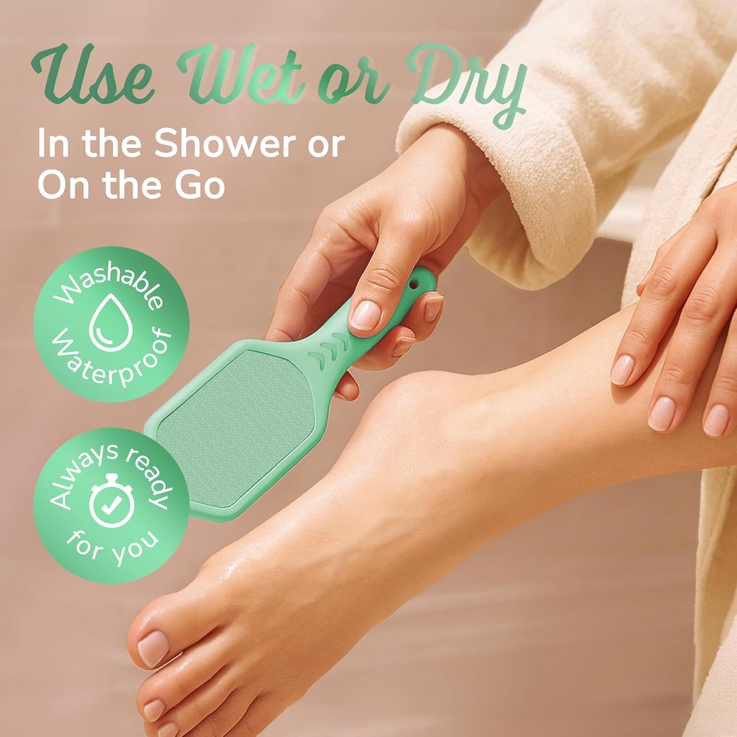 Silicone Foot Callus Remover - Nano Glass Foot File for Dead Skin and Cracked Heels - Callus Remover for Feet & Hard Skin - Ergonomic Foot Scrubber & Exfoliator for Soft, Smooth Feet - Green