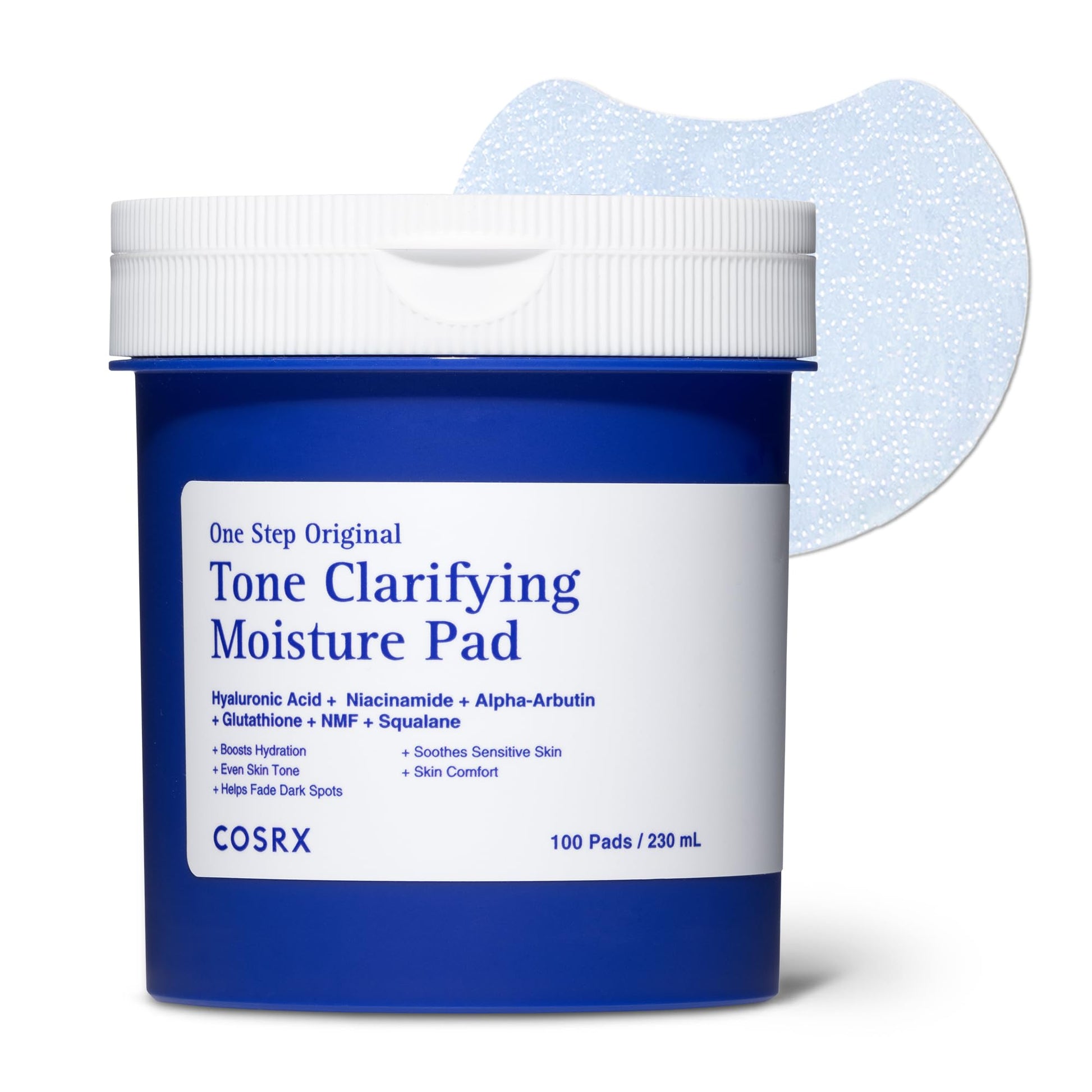 COSRX OneStep Tone Clarifying Toner Pads, Even Skin & Hydration (100 Pads)