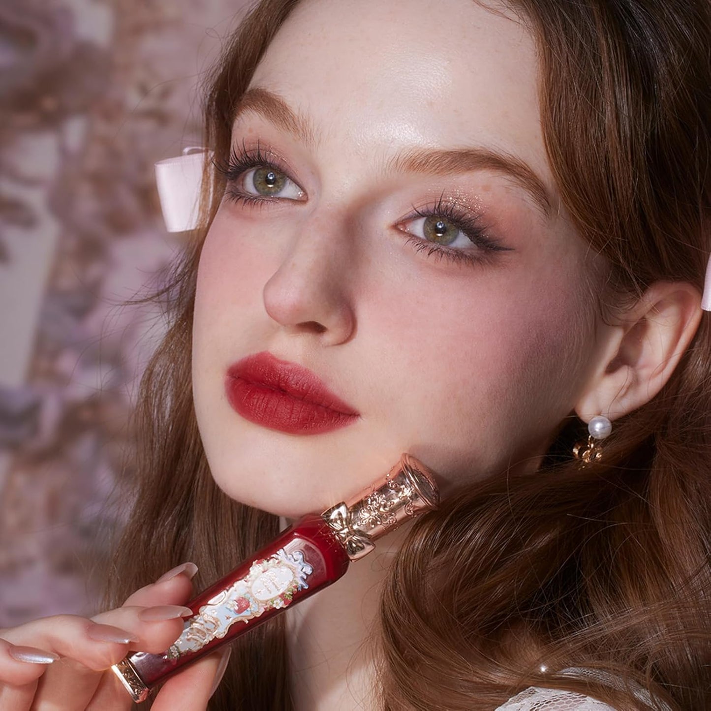 Flower Knows Strawberry Rococo Cloud Lip Cream,Velvety Matte Liquid Lipstick,Red Lipstick,Long Lasting Lip Stain,Kiss-proof Blurred Lipstick for Girls&Women,0.12 Fl Oz(S08 Velvet Redwood)