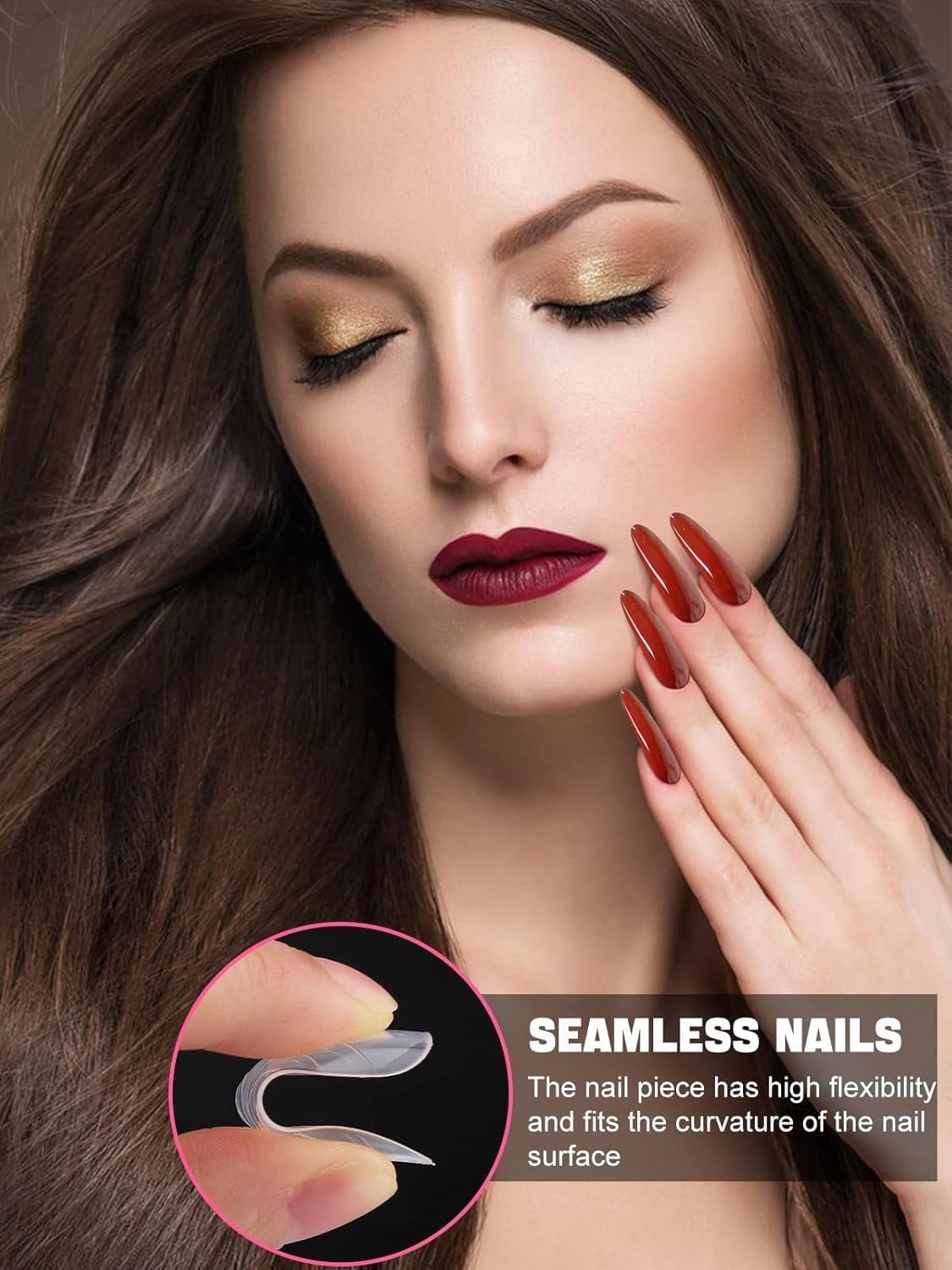 TOROKOM Poly Extension Gel Dual Nail Forms Nail Forms, 120Pcs Full Cover Coffin Nail Molds 12 Sizes for Gel Manicure Nail Art Design Salon&DIY