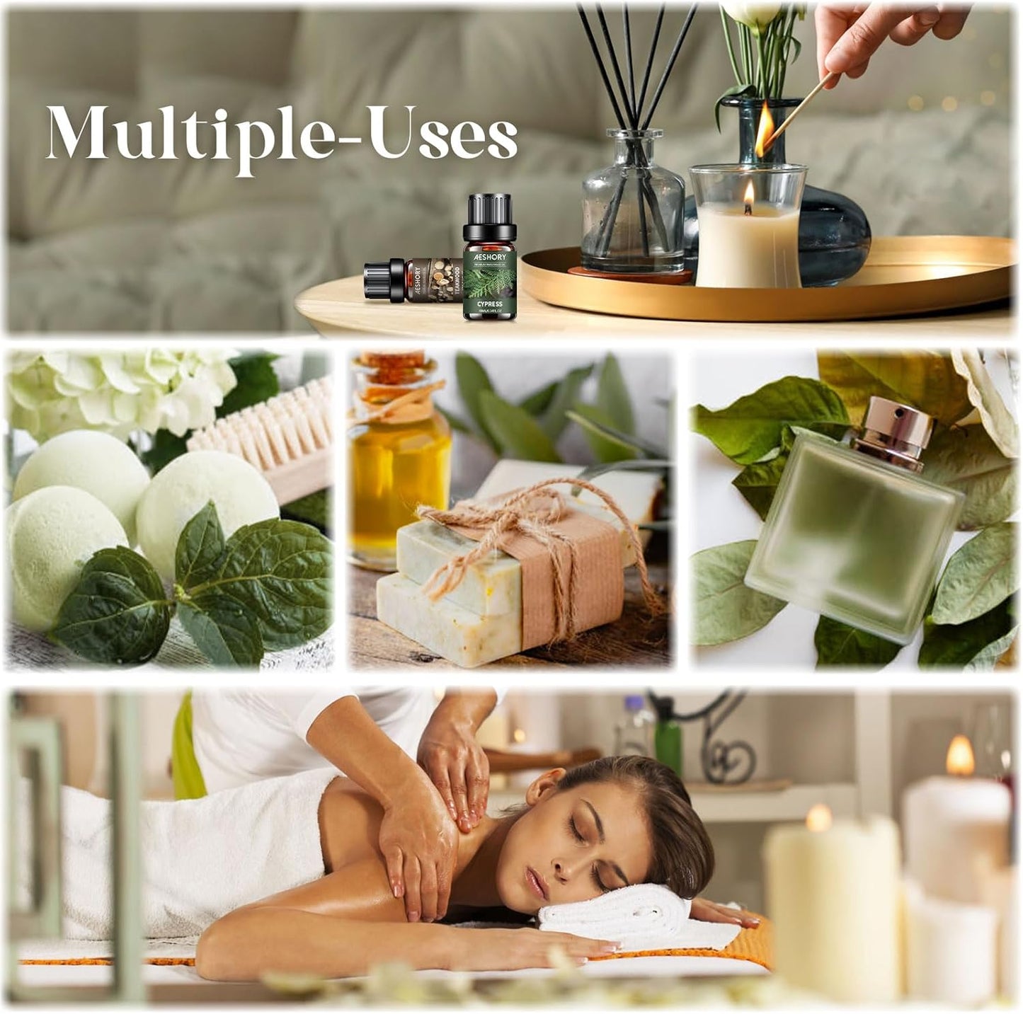 Woody Essential Oils Set - 6x10ML Woody Scents Fragrance Oil for Candle Making, Diffuser - Teakwood, Sandalwood, Cedarwood, Cyperss, Forest Pine, Frankincense Aromatherapy Oils