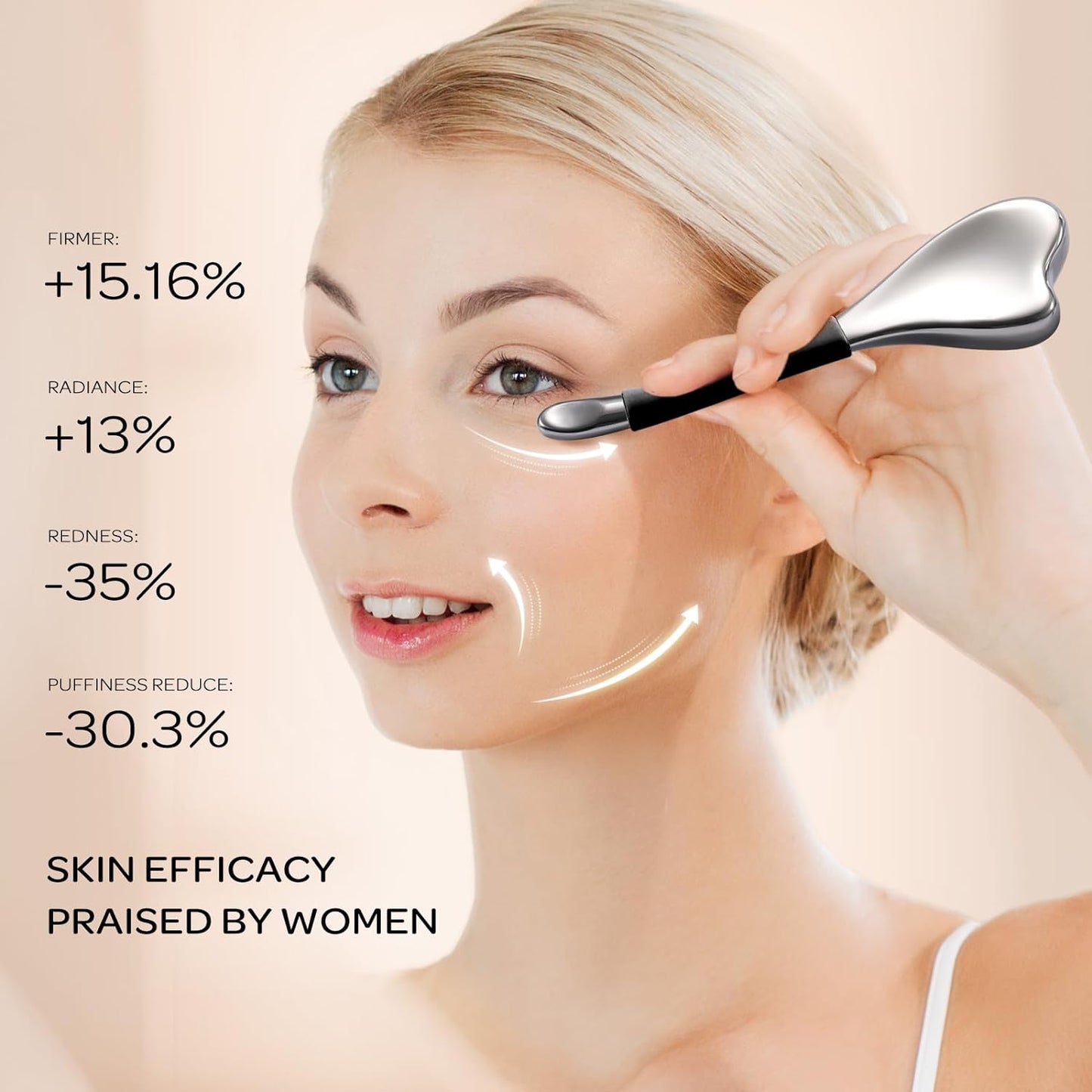 3-in-1 Cryo Gua Sha Facial Tools, Ice Roller Globes for Women Face and Eyes Massager, Unbreakable Stainless Steel Face Sculpting Skin Care Tools, Esthetician Supplies with Carry Case