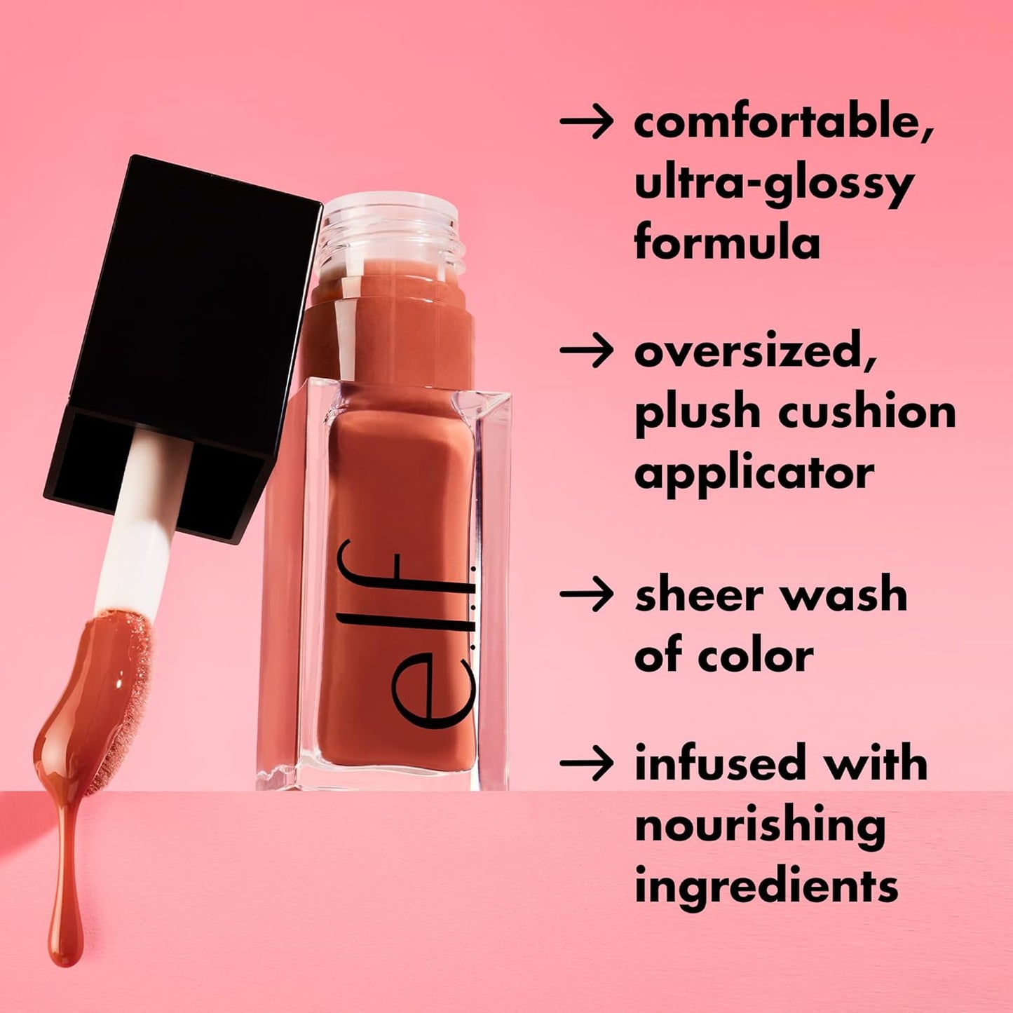 e.l.f. Glow Reviver Lip Oil, Nourishing Tinted Lip Oil For A High-shine Finish, Infused With Jojoba Oil, Vegan & Cruelty-free, Pink Quartz