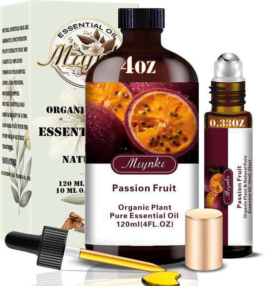 Passion Fruit Fragrance Oil-Passion Fruit Essential Oil 4.33oz (130ml)-100% Pure Natural Scent for Diffusers, Candles, Soap Making & Aromatherapy-Relaxing Home & Gift Essential Oil for Bath, Massage