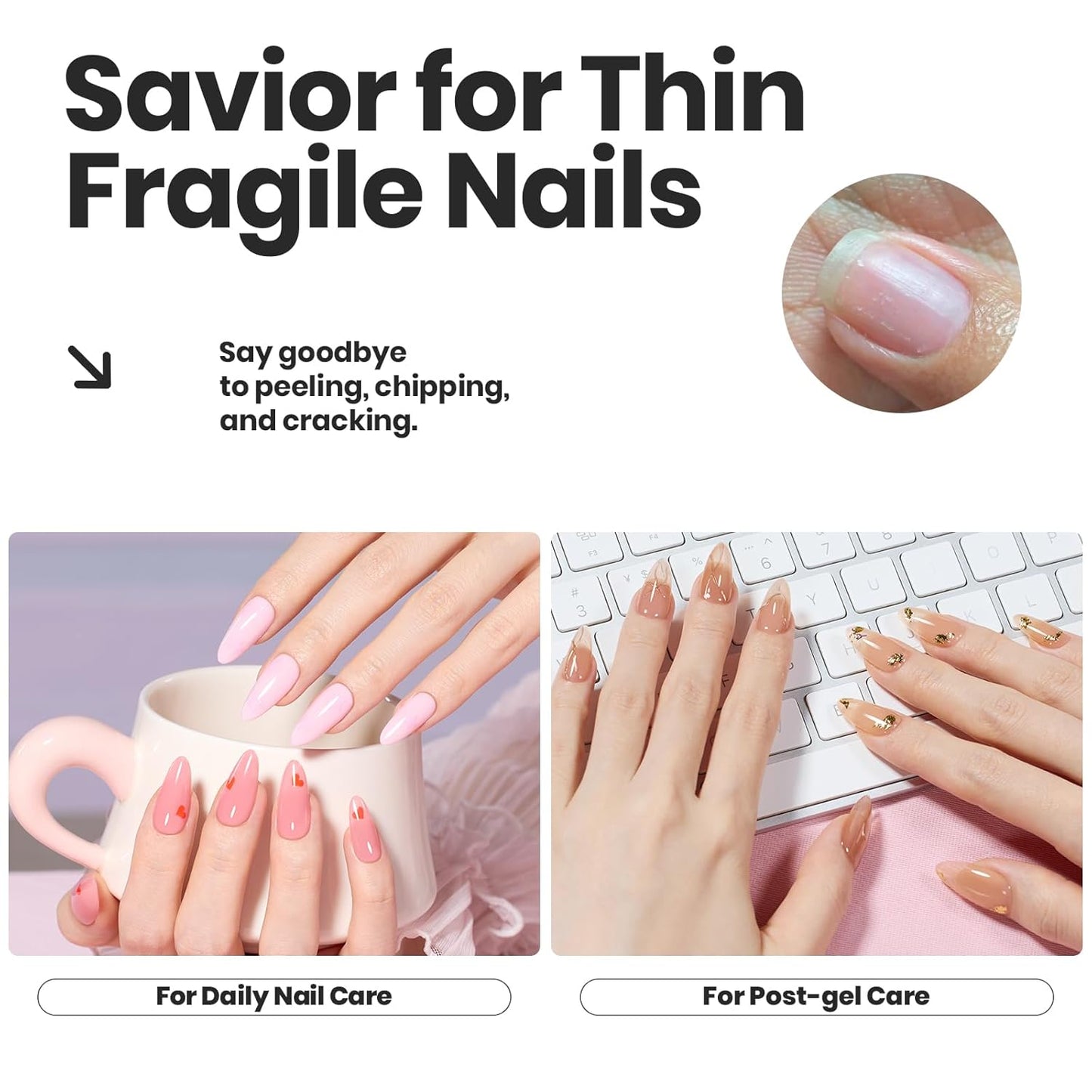 Beetles Jelly Nail Polish Set,6 Colors Pink Nude Jelly Quick Dry Nail Polish Fingernail Fast Drying & Long Lasting Nail Strengthener Polish Gifts for Women