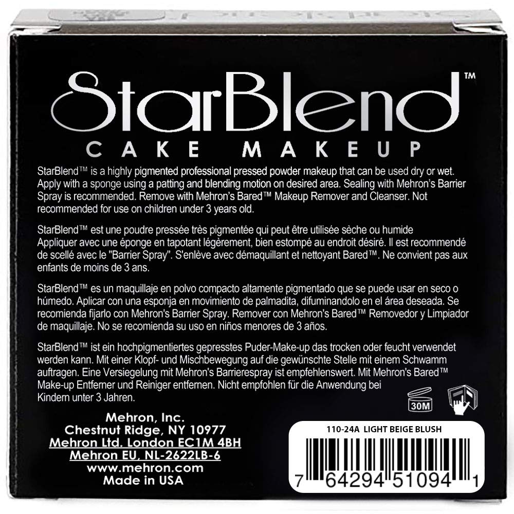 Mehron Makeup StarBlend Cake (2 oz) (LIGHT BEIGE BLUSH)