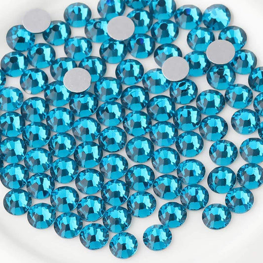 Beadsland 144pcs Flat Back Crystal Rhinestones Round Gems for Nail Art and Craft Glue Fix