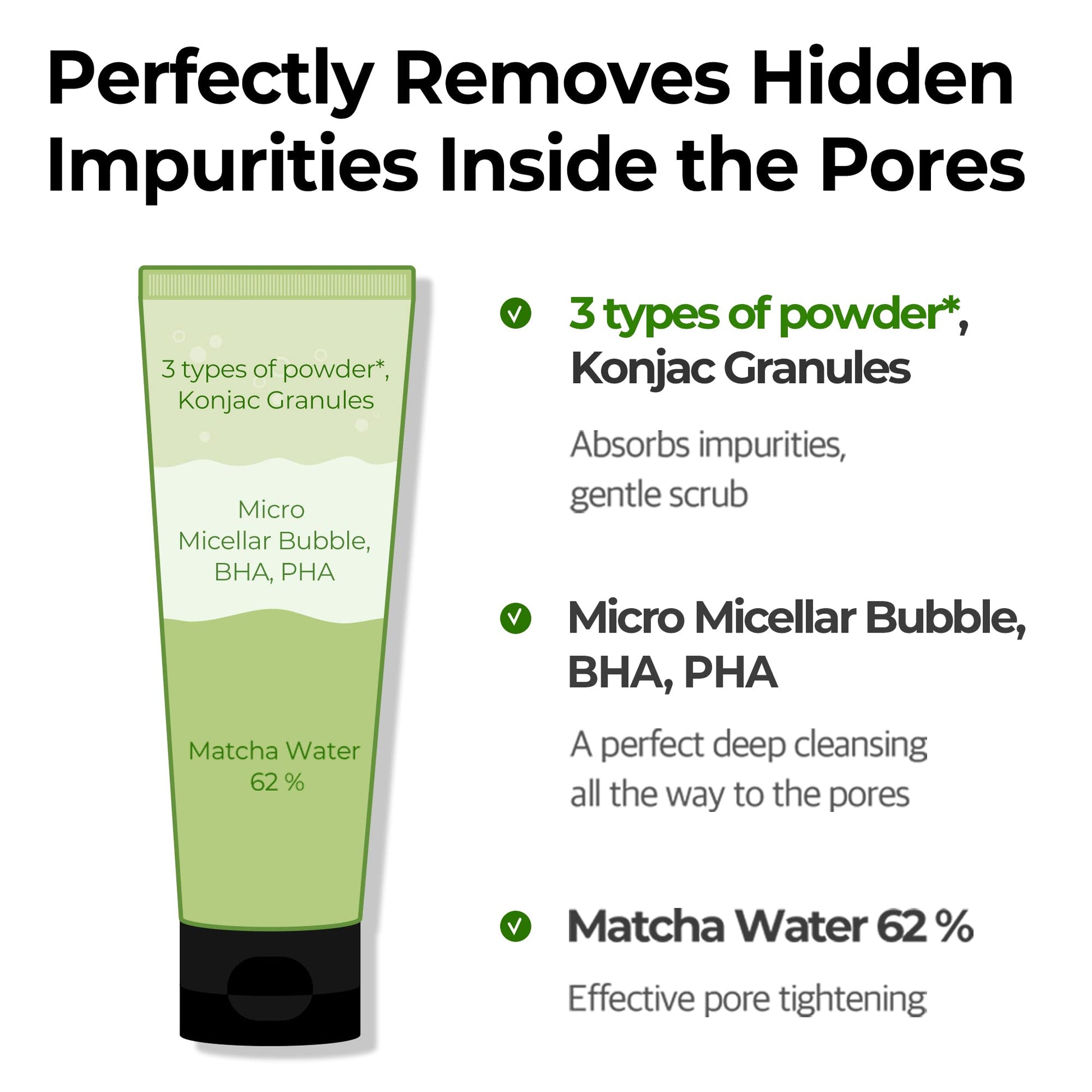 SOME BY MI Super Matcha Pore Clean Cleansing Gel - 3.38Oz, 100ml - Made from Matcha Extracts for