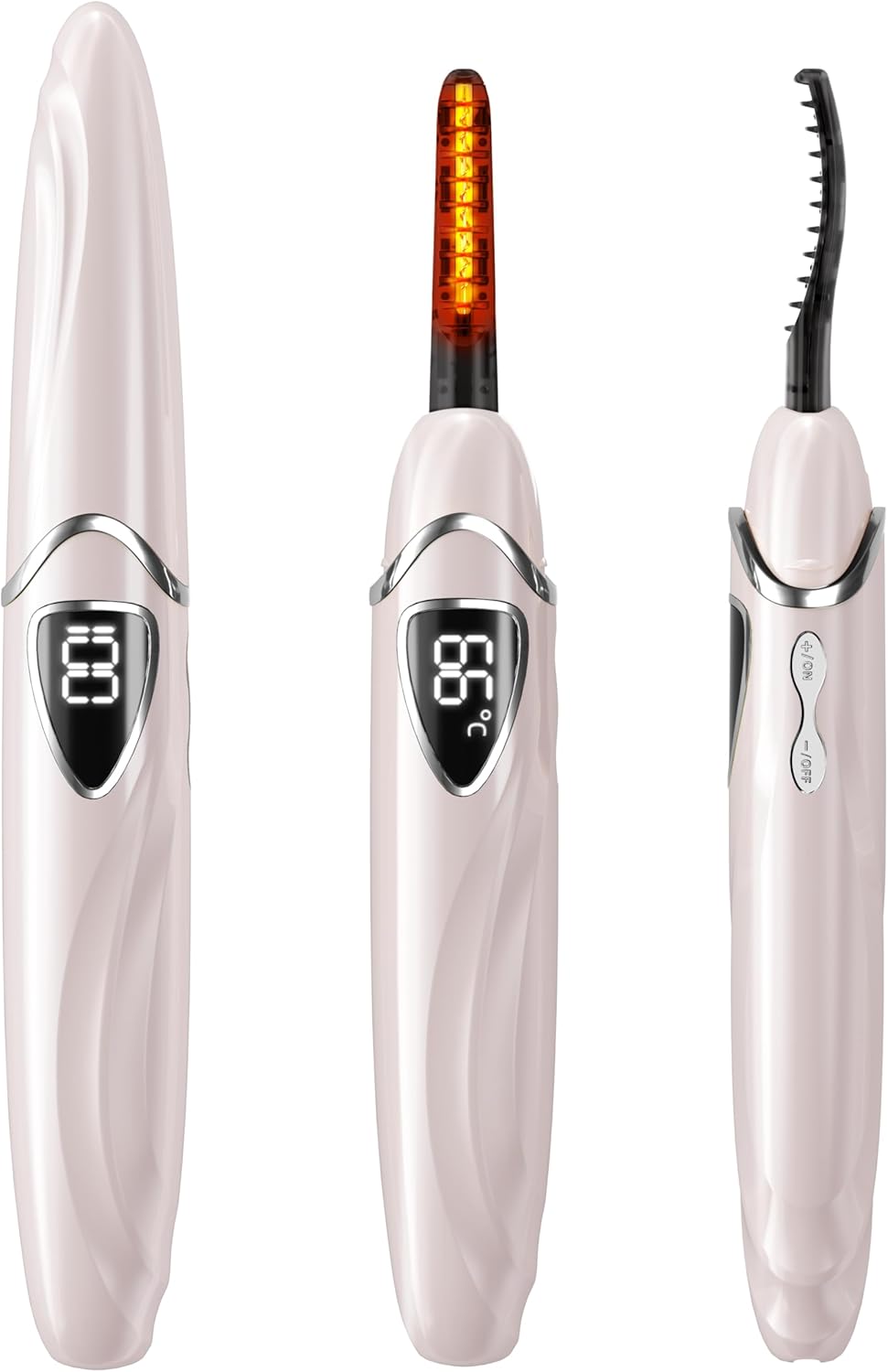 Heated Eyelash Curler, S600 Heated Lash Curler, Accurate Temperature Control Electric Eyelash Curler Heated - Intelligent Power Off, Natural Long Lasting Makeup - Primrose Pink/Silver