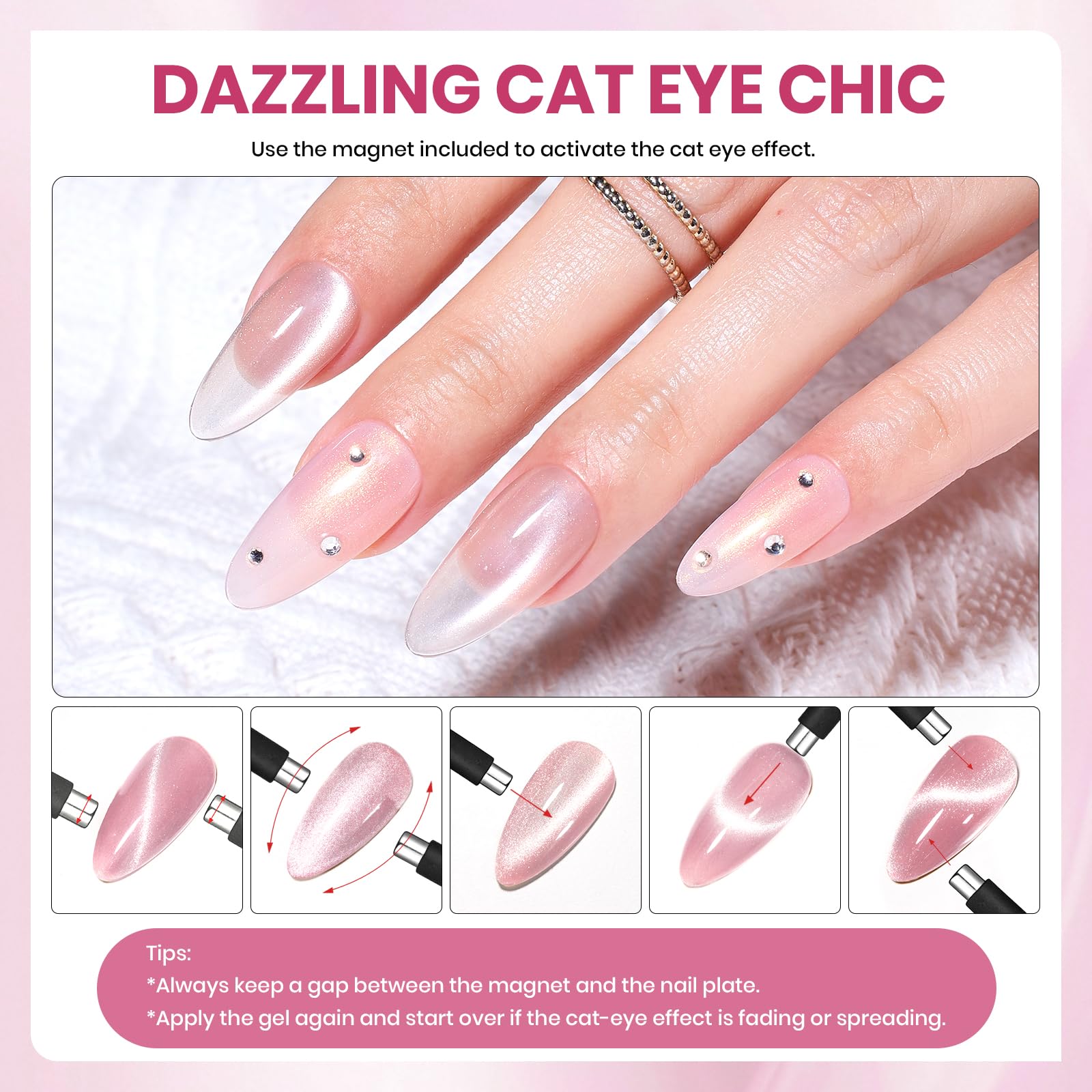 Beetles Cat Eye Gel Nail Polish Set, 36 Colors Jelly Shimmer Nail Gel