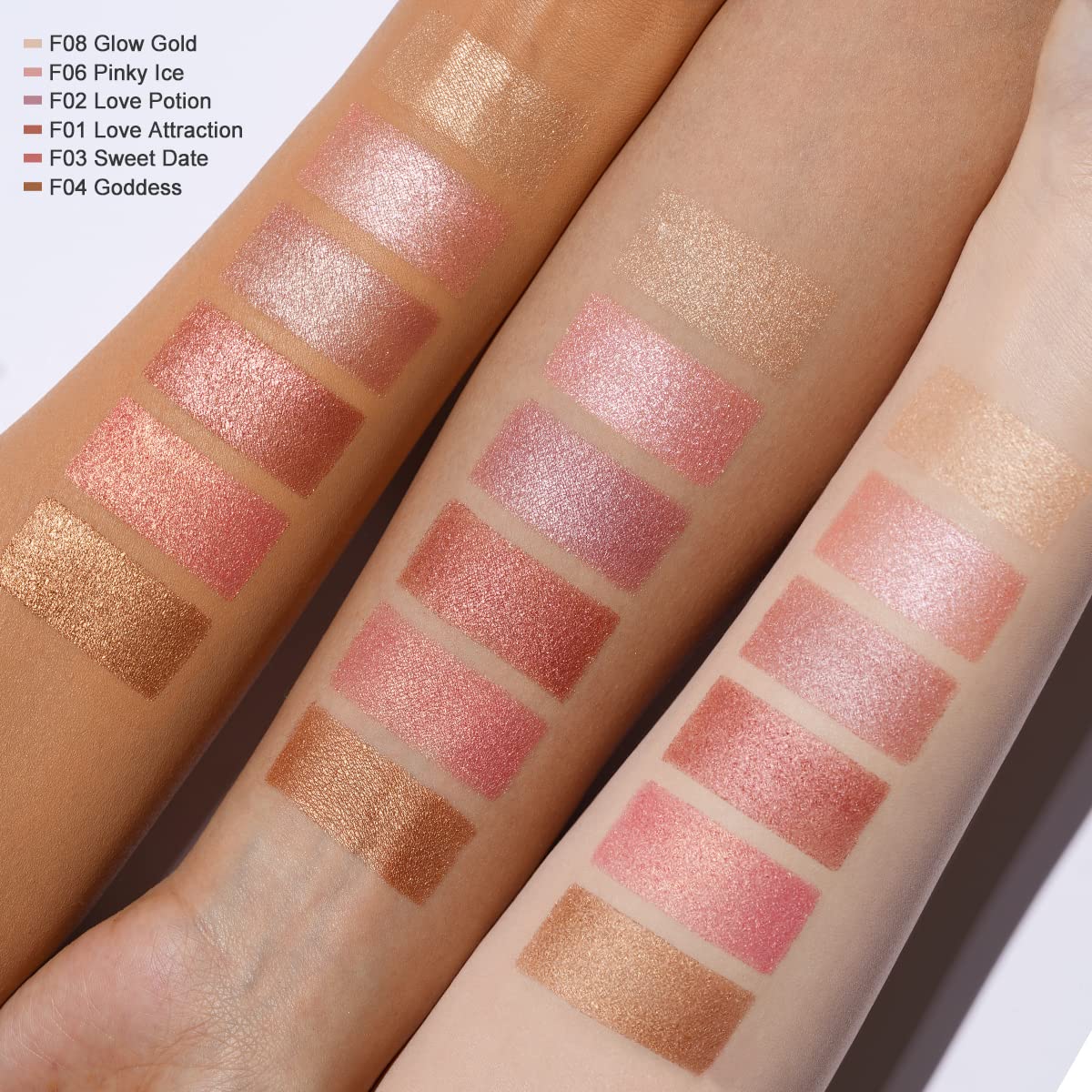 Oulac Shimmer Blush Cheek| 2 in 1 Powdery Blush & Highlighter | Pigmented&Blendable | Shape & Highlight Face| Vegan & Cruelty-Free | 4.8g F01 Love Attraction