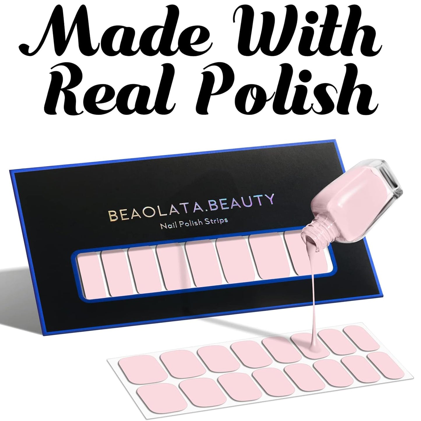 Nail Polish Strips, 32PCS Salon Quality Wraps, Long Lasting Gel Nail Stickers for Women Easy Apply& Remove (Berry Preserved)