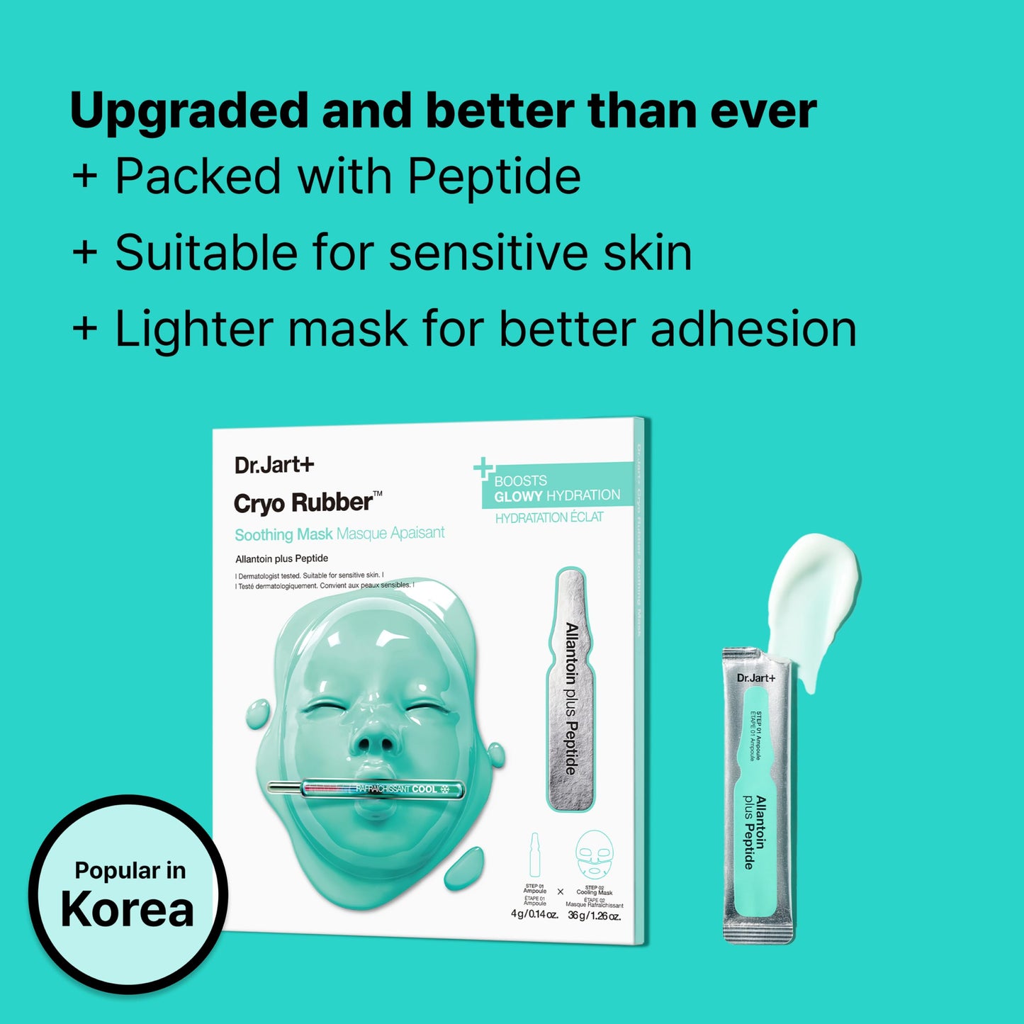 Dr.Jart+ Cryo Rubber Soothing and Cooling Korean Face Mask with Allantoin and Peptides | Korean