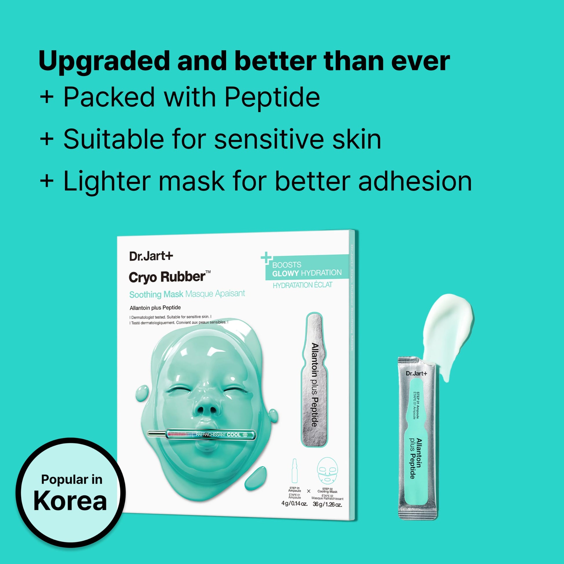 Dr.Jart+ Cryo Rubber Soothing and Cooling Korean Face Mask with Allantoin and Peptides | Korean