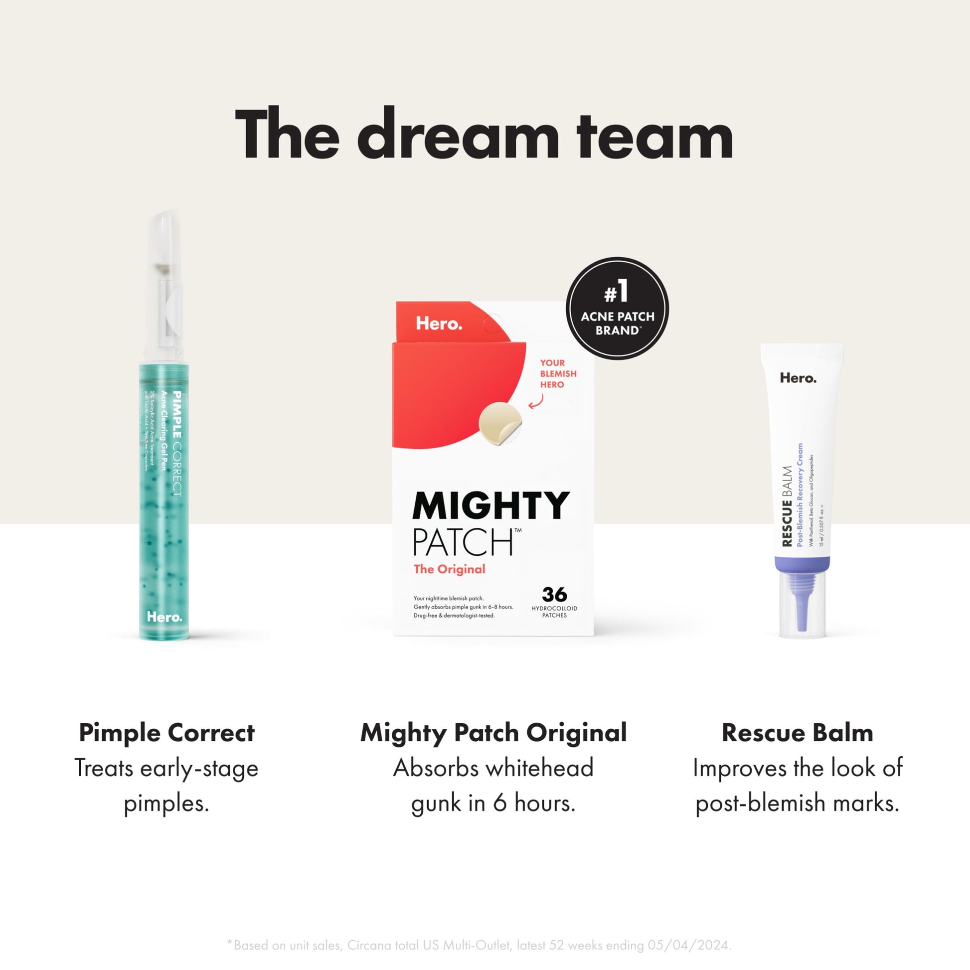 Mighty Patch Hero Cosmetics Original Nighttime Acne Pimple Patches, 36 Ct