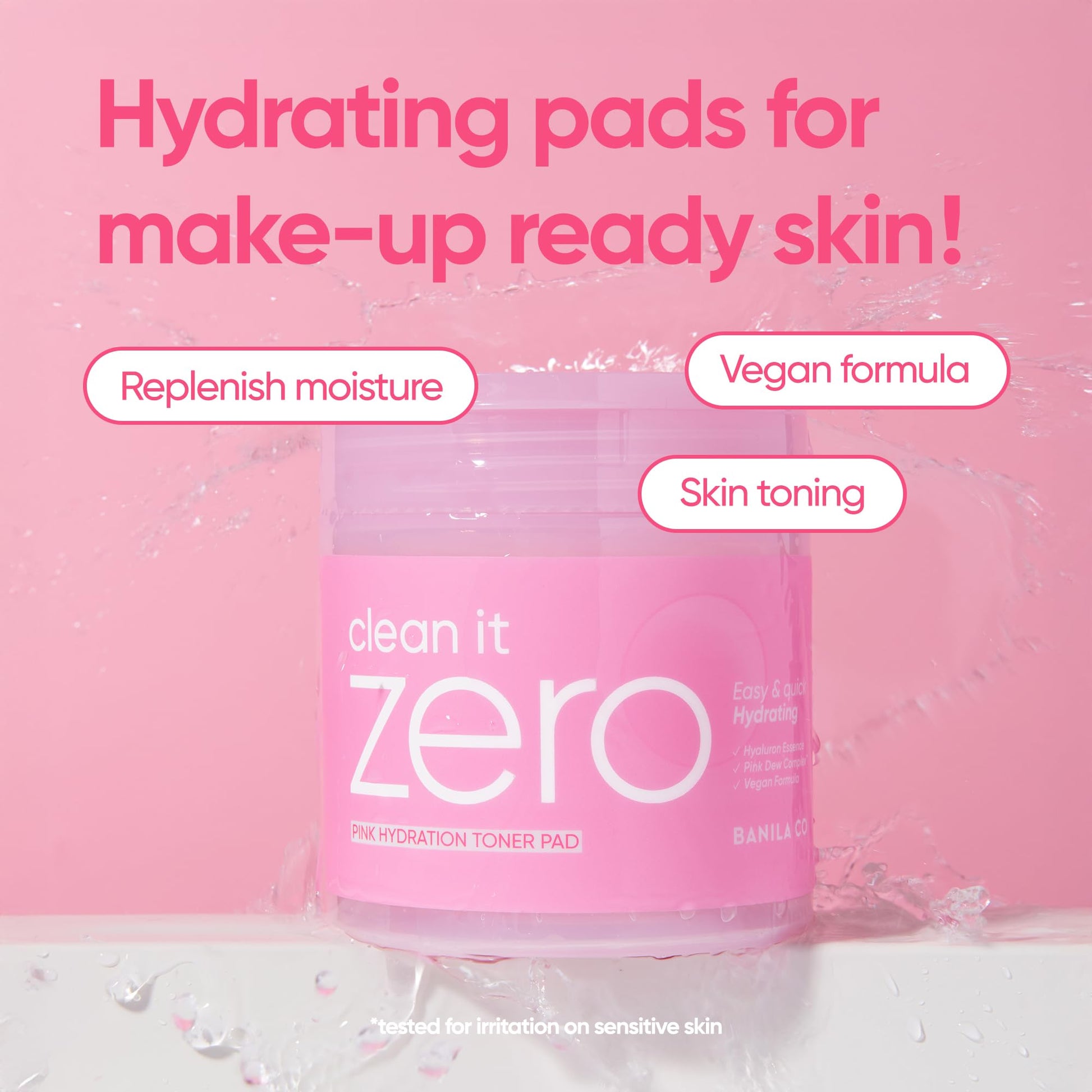 BANILA CO Clean it Zero Pink Hydration Toner Pad - Hyaluronic (70 Pads)