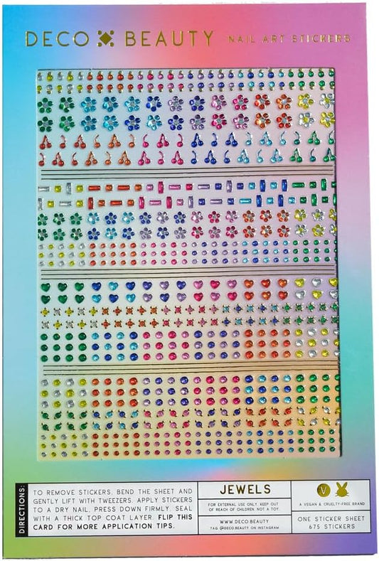 Jewels Nail Stickers - Lightweight & Easy-to-Apply Nail Art with Cute & Trendy Designs - Durable &