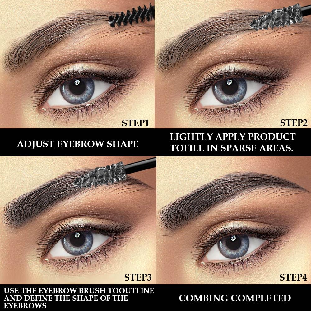 Tinted Thickening Brow Mascara,Brow Fast Sculpt,Waterproof, Transfer-proof, Brush to Fill in Eyebrows and Cover Gray Hairs - Cruelty Free (2pcs 07 Espresso &09 transparent)