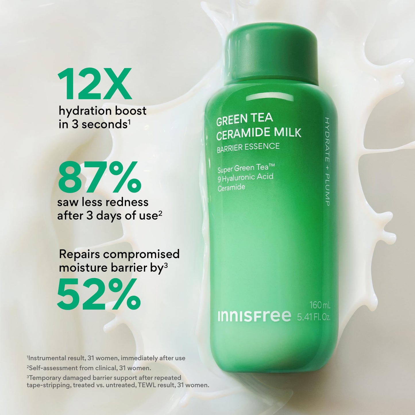 innisfree Green Tea Ceramide Milk Mini | Hydrating and Lightweight Korean Milky Toner for Barrier