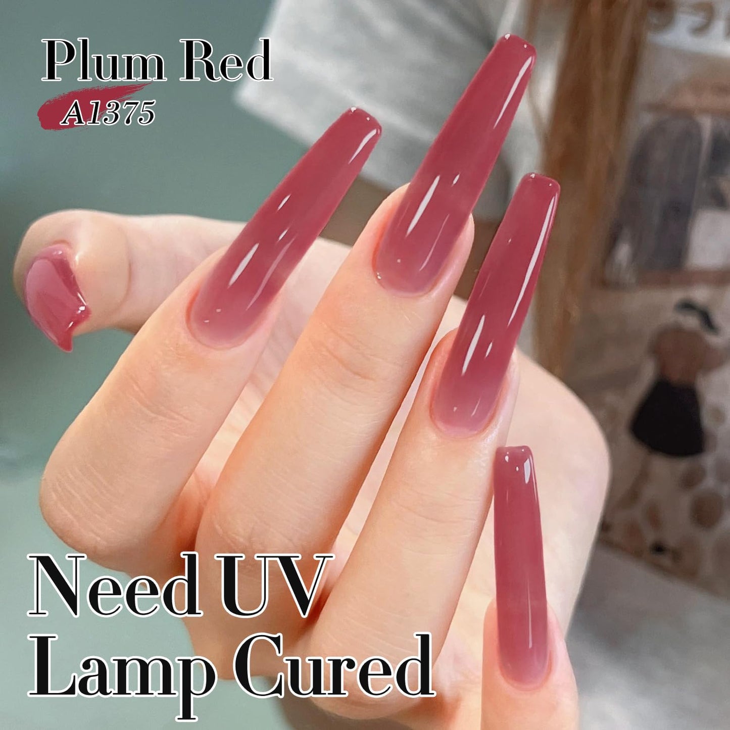 Double Rhythm 0.5Oz Gel Polish Translucent Sheer Neutral Natural Light Milky Same Color Same Bottle 15ML Jelly Gel Polish Art DIY at Home (Brown Purple-A1375)