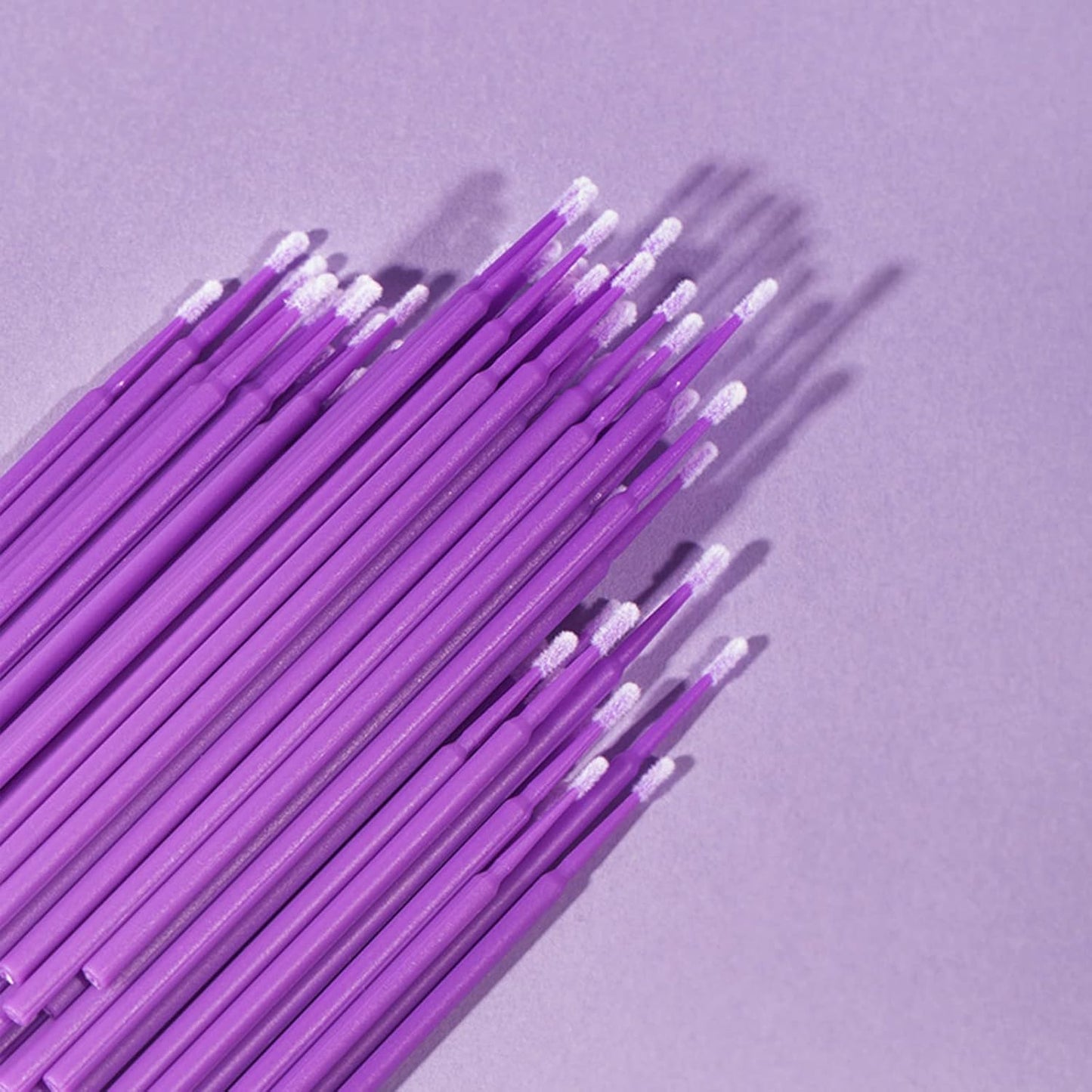 1200PCS Microswabs for Eyelash Extensions，Disposable Micro Applicators Brush for Cleaning and Applying Make-up Purple (Head Diameter: 2.0mm)