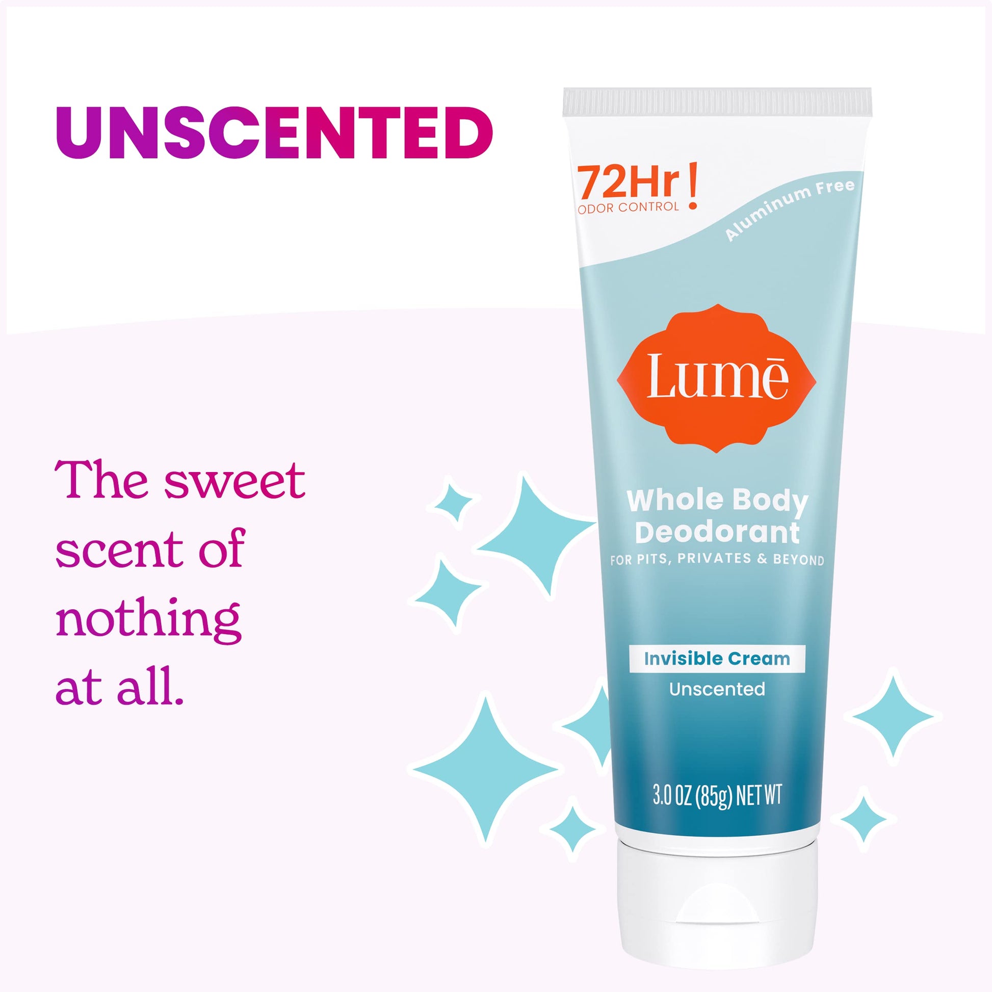 Lume Whole Body Deodorant - Cream Tube - 3 oz, 2 pk (Unscented)
