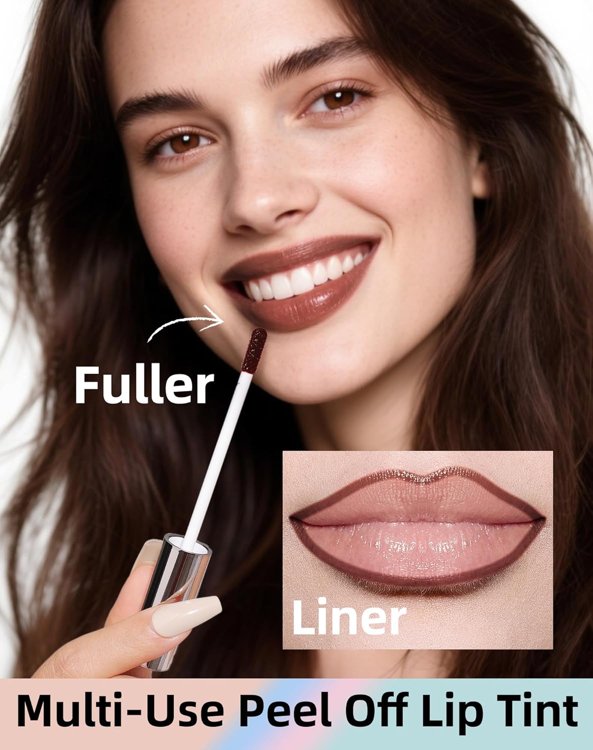 KIMUSE Lip Stain Peel Off, Peel Off Lip Liner Stain with Tweezer, Long Lasting, Waterproof, Transfer Proof Lipstains Color, Smudge-Free, Easy Removal, Matte Finish