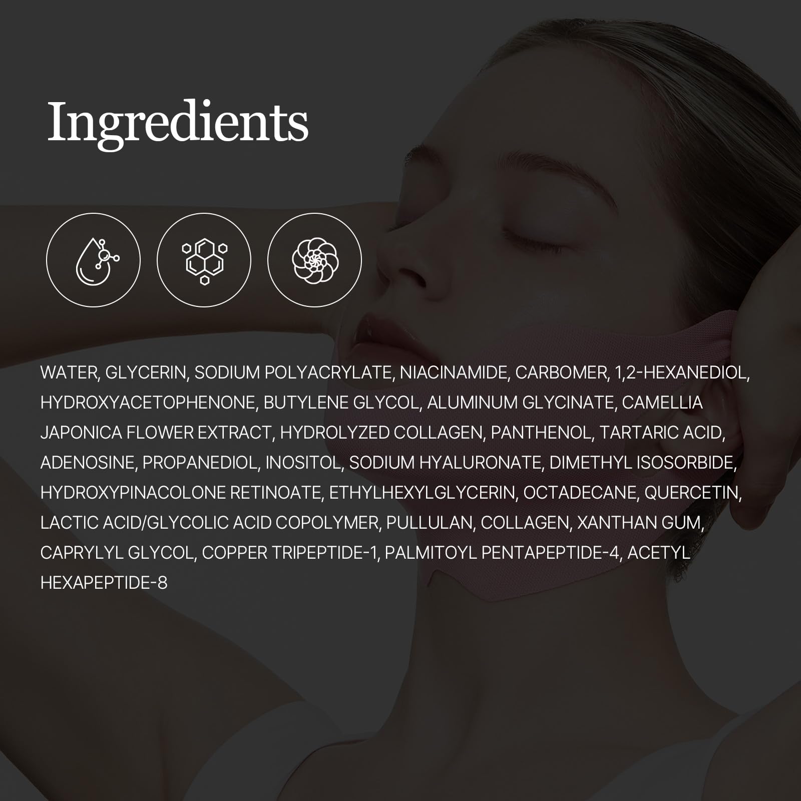 ROUND LAB Camellia Deep Collagen V Lifting Gel Mask 4ea | Double-chin Turkey Neck Instant Face