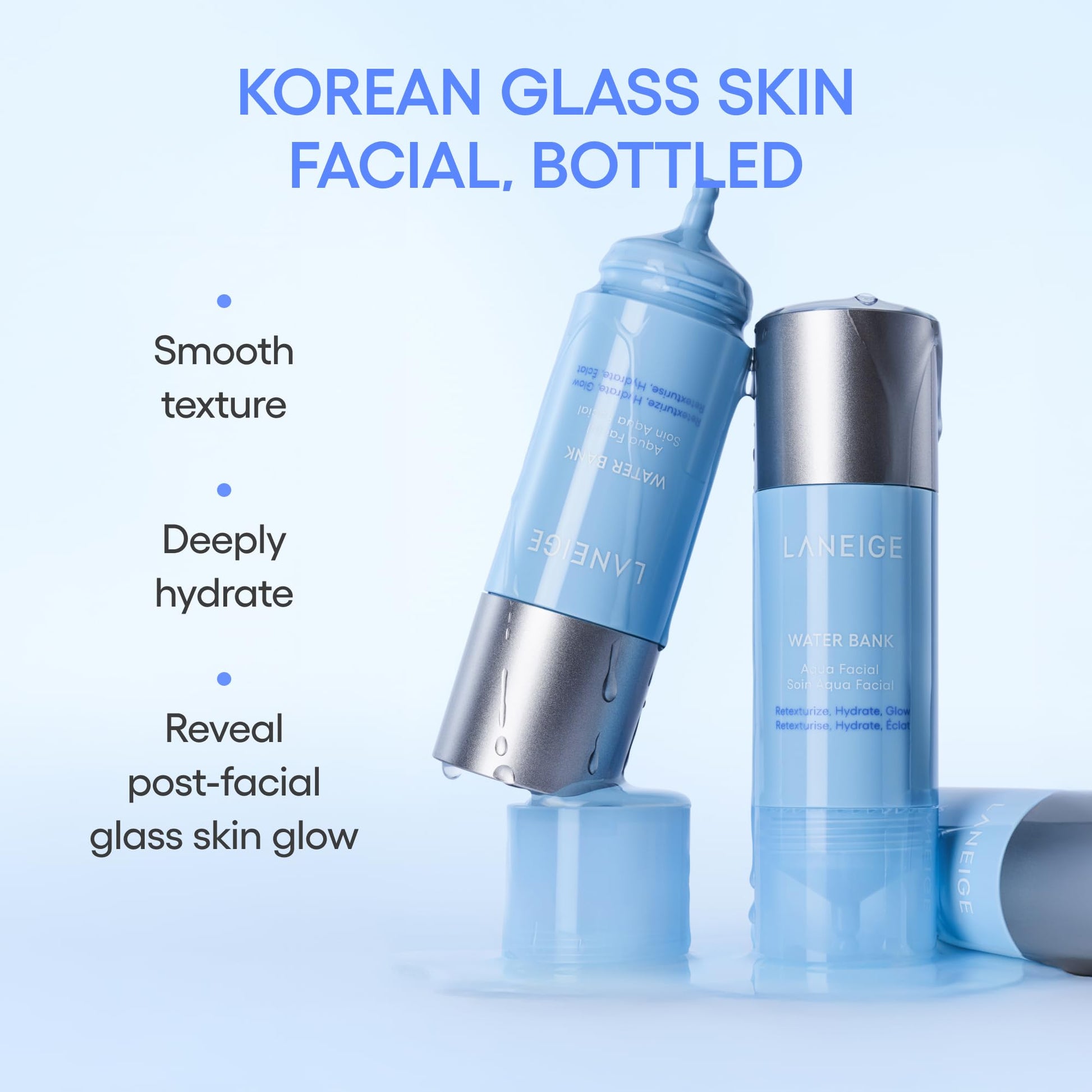LANEIGE Water Bank Aqua Facial Serum | K-Beauty Exfoliating & Hydrating Serum | AHA BHA PHA Gentle