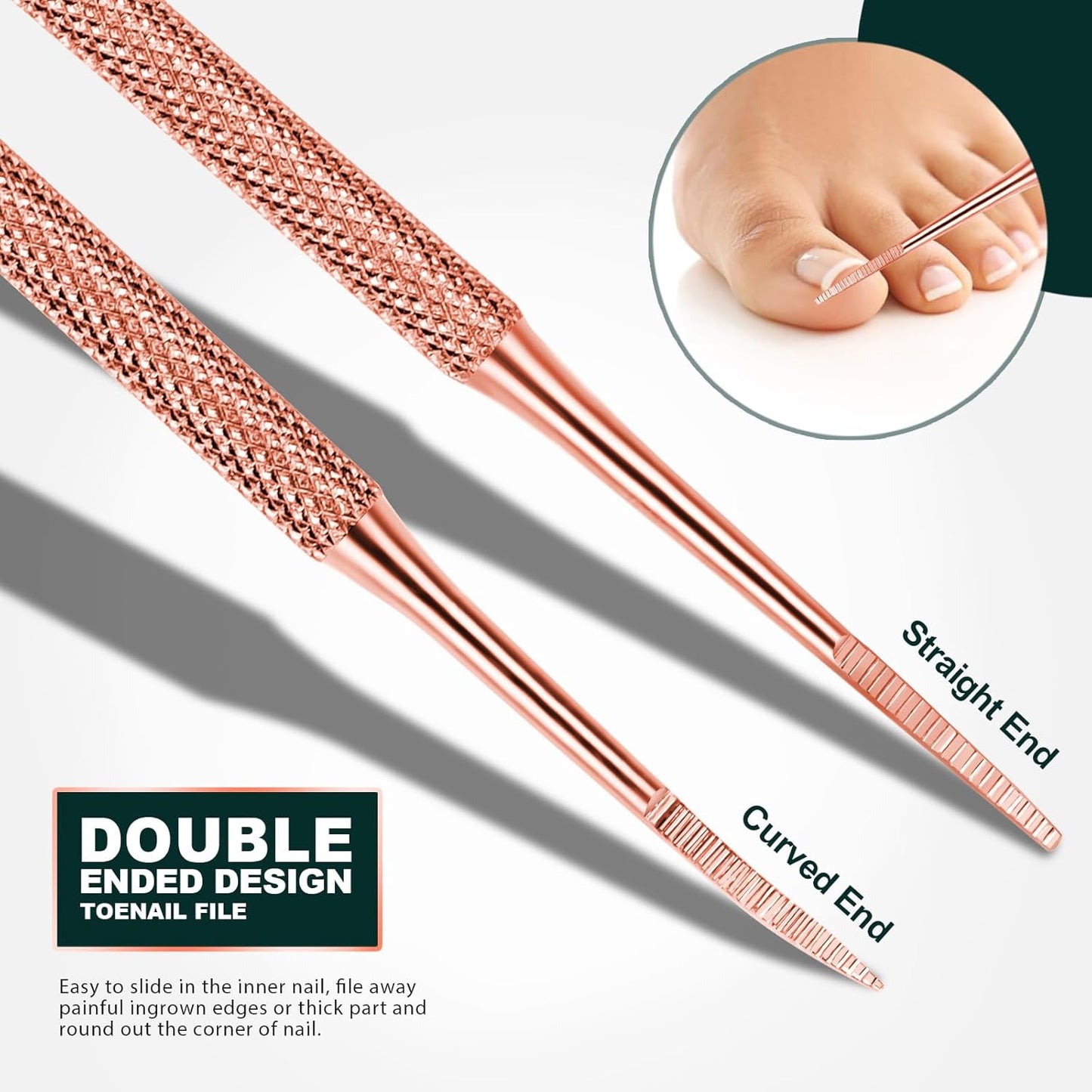 Teenitor Ingrown Toenail Tool, Toenail File and Lifters, Professional Surgical Safe Ingrown Toenail Treatment Pedicure Tools for Feet, Ingrown Toenail Removal Kit Pain Relief