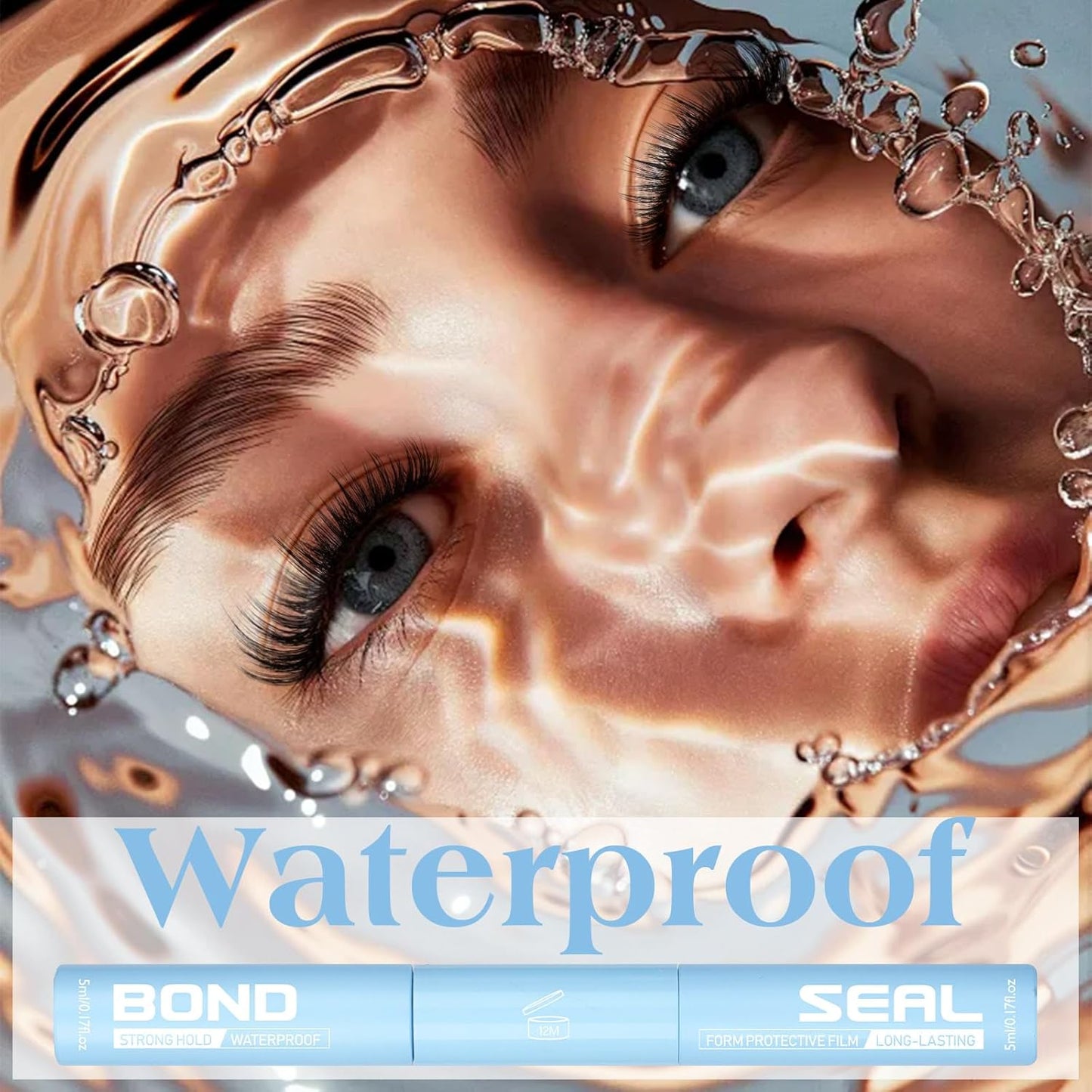 Lash Glue 2 in 1 Lashes Bond and Seal Waterproof Eyelash Glues Strong Hold Eyelash Adhesives Long Lasting Lash Cluster Glue for Eyelashes Extensions DIY at Home by ZANLUFLY