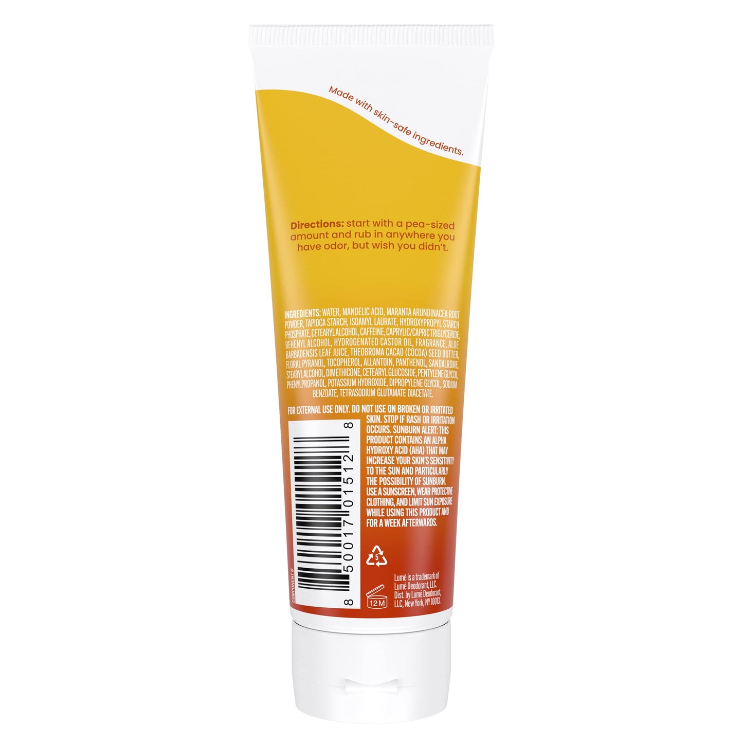 Lume Whole Body Deodorant - Cream Tube - 3 oz (Toasted Coconut)