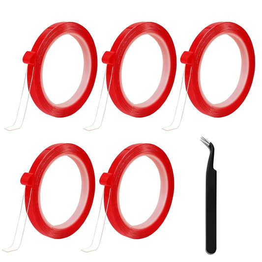 5 Rolls Double Sided Tape Nail Tape for Press On Nails Double Sided Nail Tape for Nail Packaging