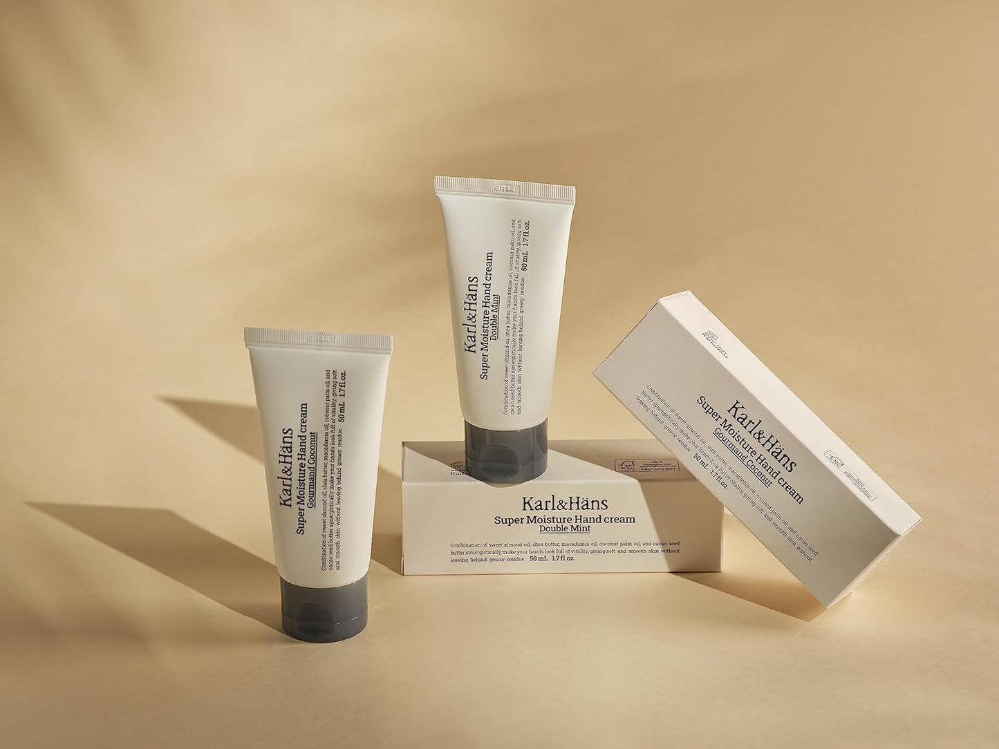 Karl&Hans Super Moisturizing Mint Vegan Hand Cream - Double Mint Scent with Shea Butter, Coconut Oil, Long-Lasting Refreshing Formula, Organic Daily Hand lotion for Dry Cracked Hands - 1.7 fl oz