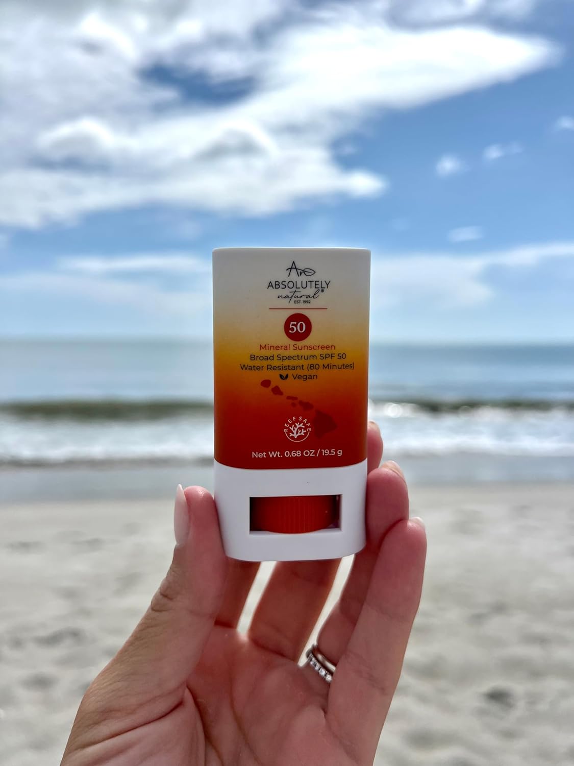 SPF 50 Mineral Sunscreen Stick with Rose Hips Oil, Cruelty Free and Reef Safe, Vegan Blend for Face and Body, Made in USA