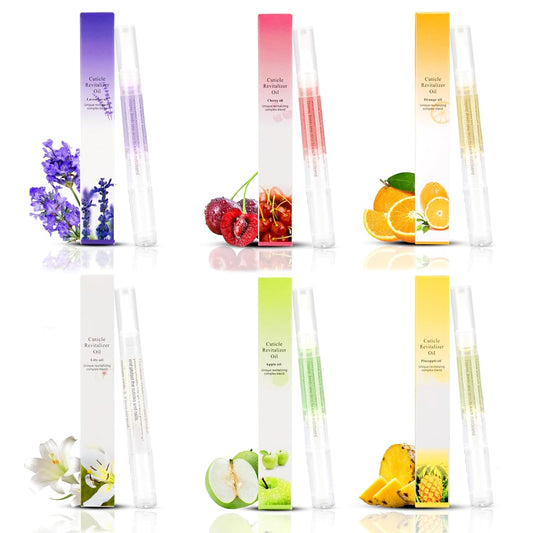 Meschett Nail Nutrition Pen,6PCS Nail Cuticle Oil Pen Set Nail Nutrition Oil Nail Care for Repairing Cracked & the Dry Cuticle (Mix Flavors)
