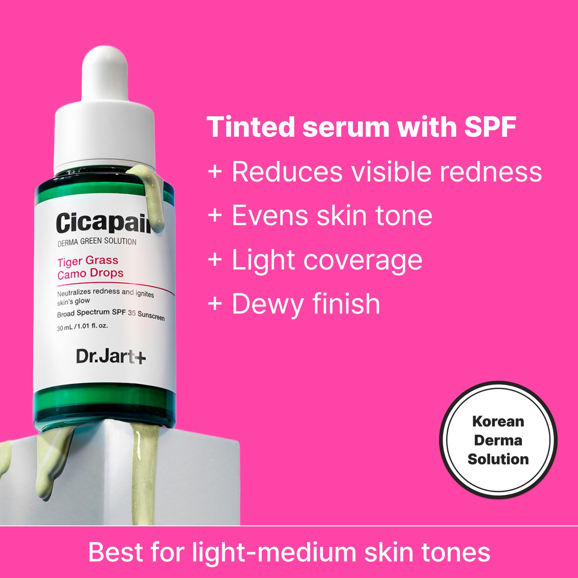 Dr.Jart+ Cicapair Tiger Grass Camo Drops Tinted Serum SPF 35 with Centella Asiatica | Skin Tint |