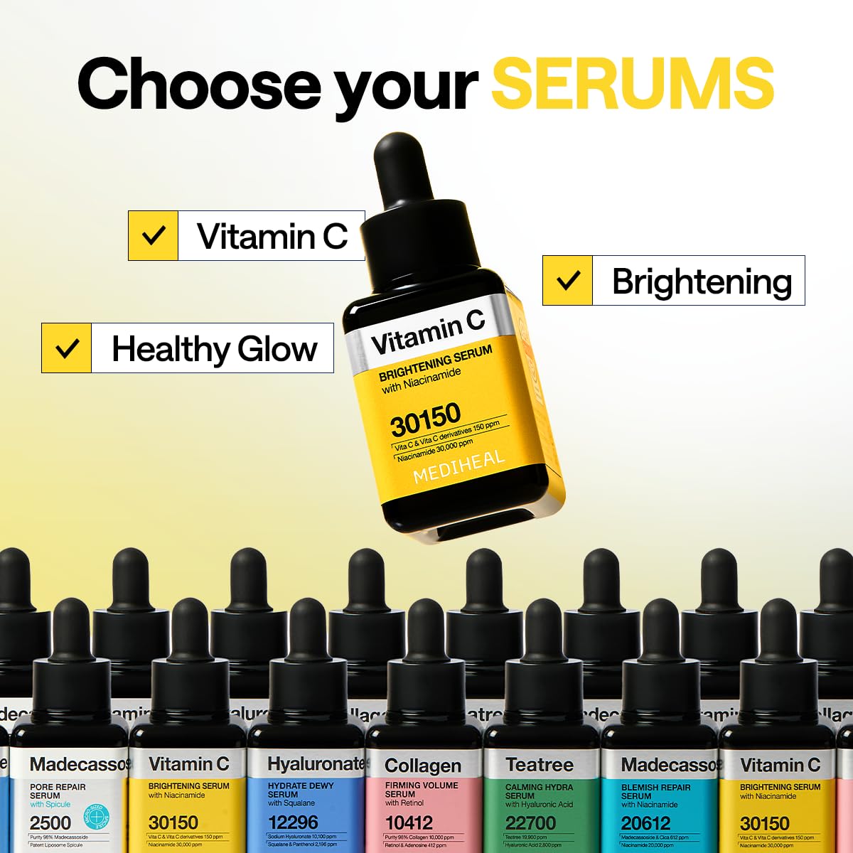 MEDIHEAL Vitamin C Brightening Serum for Radiant Skin (1.35 fl oz)