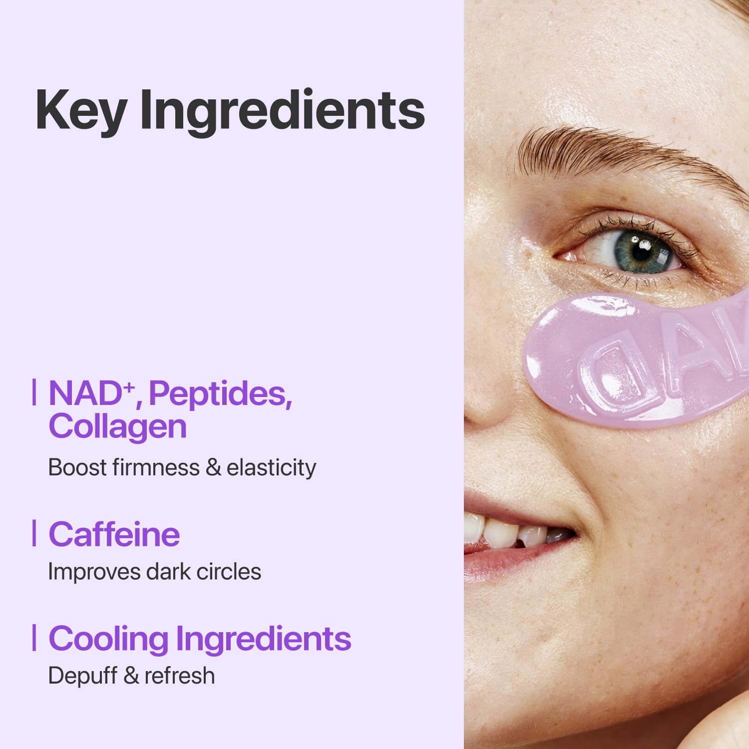 numbuzin No.9 Eye Patches, NAD+ Collagen Jelly Eye Masks with Peptides, Caffeine & Niacinamide