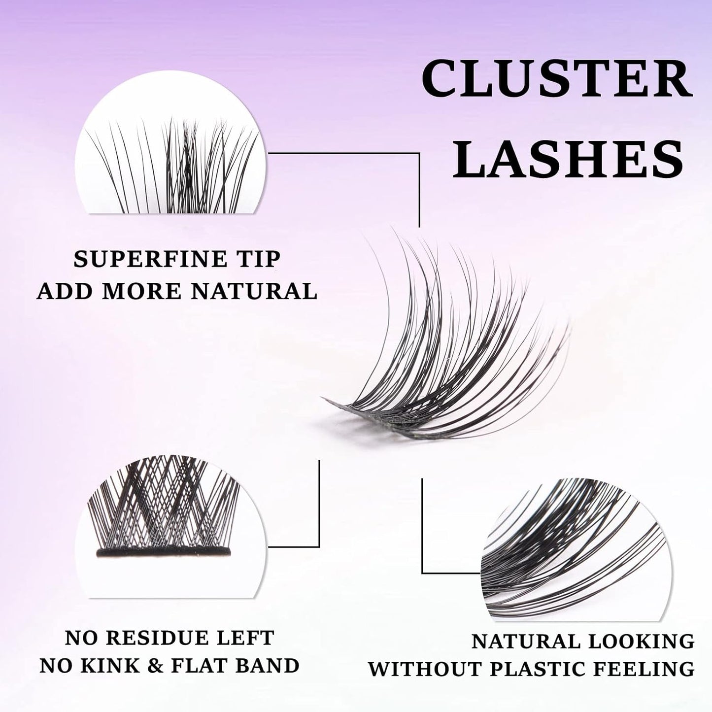 Lash Clusters 144 Pcs Individual Lashes DIY Lash Extensions 10-16mm Length Soft Natural False Eyelashes Thin Band Eyelash Extensions for Makeup at Home - OP01