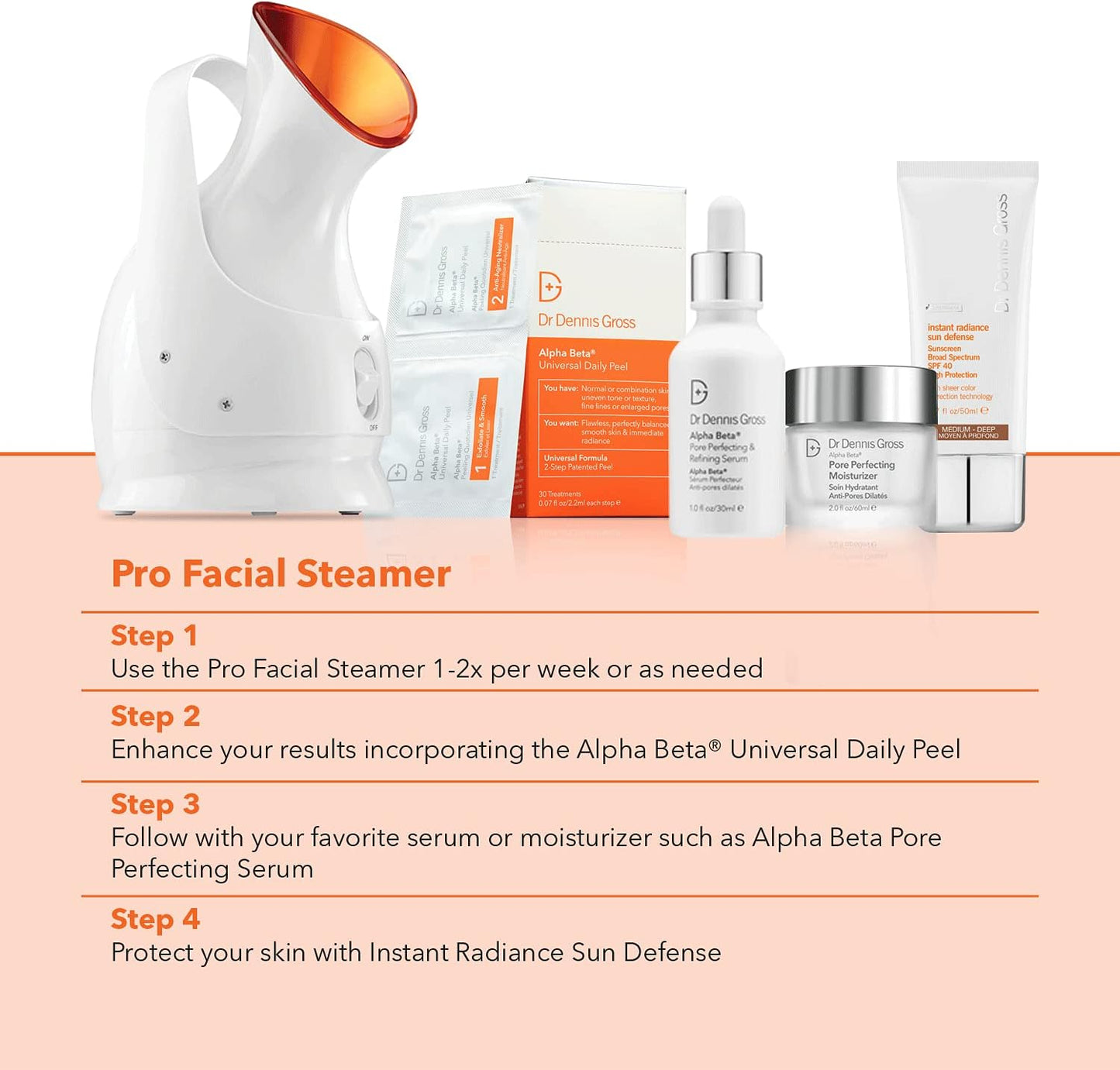 Dr. Dennis Gross Pro Facial Steamer for Facial Deep Cleaning: Infuse Skin with Hydration, Clarify Complexion, and Detox Skin