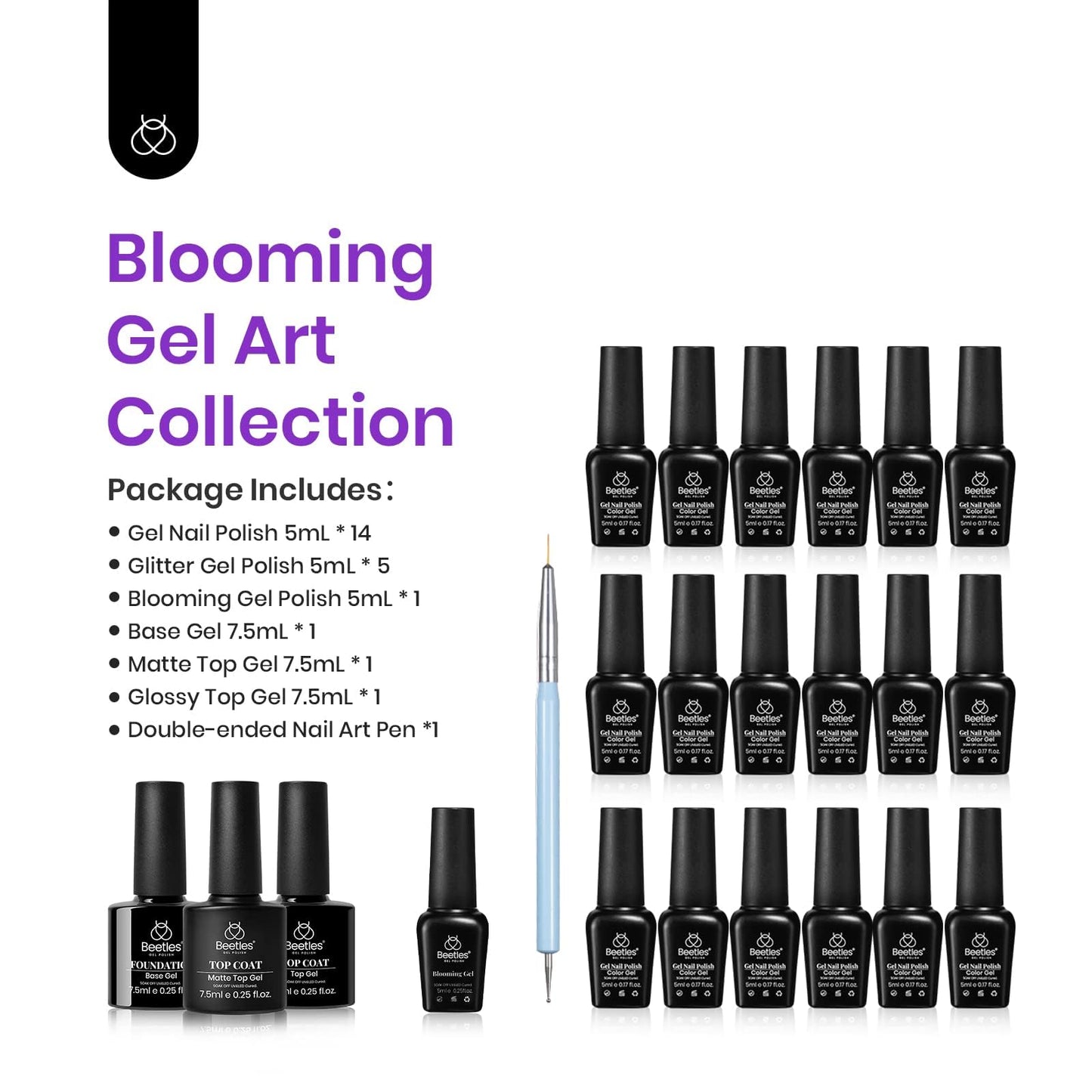 Beetles Gel Nail Polish with Blooming Gel -19 Colors Gel Nail Polish