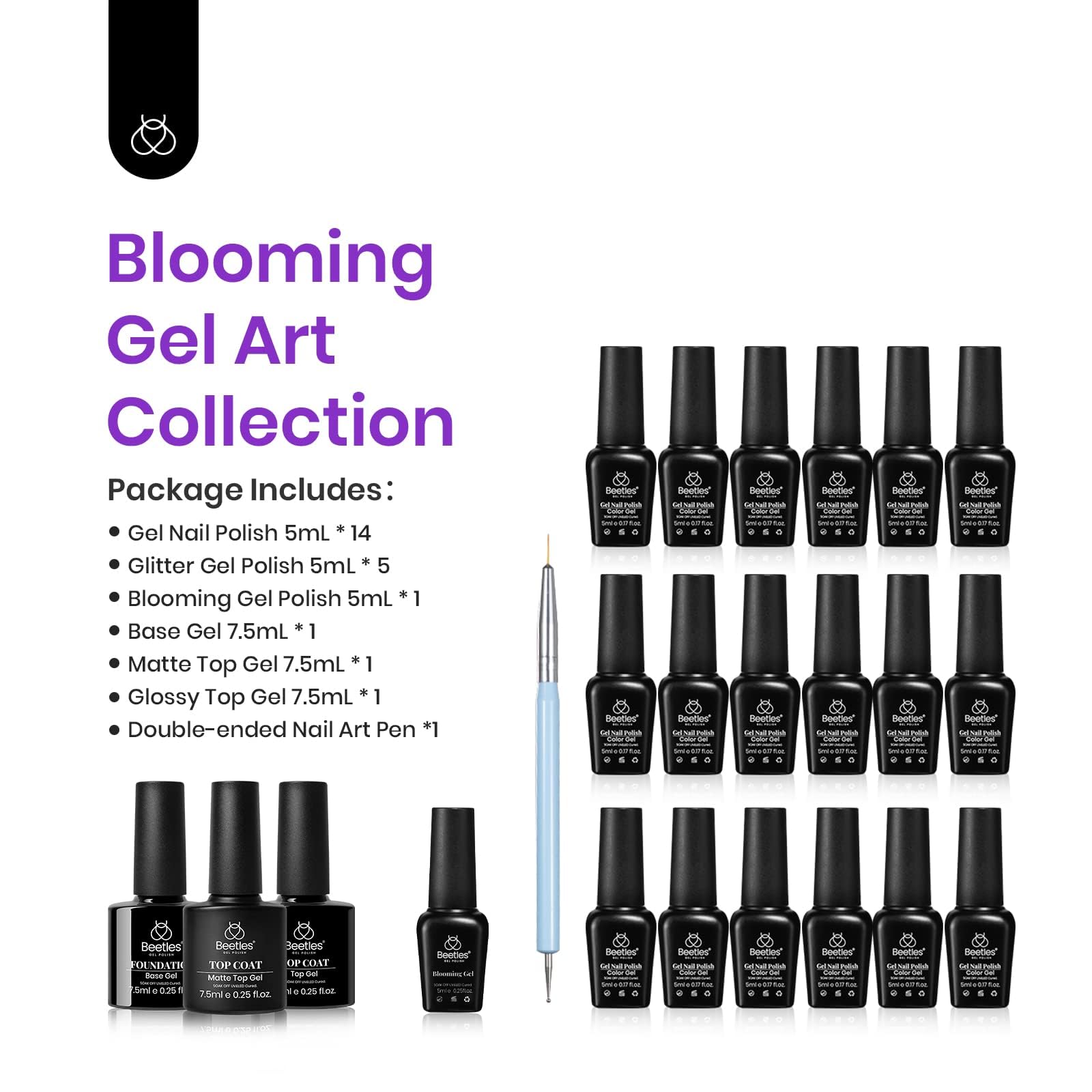 Beetles Gel Nail Polish with Blooming Gel -19 Colors Gel Nail Polish