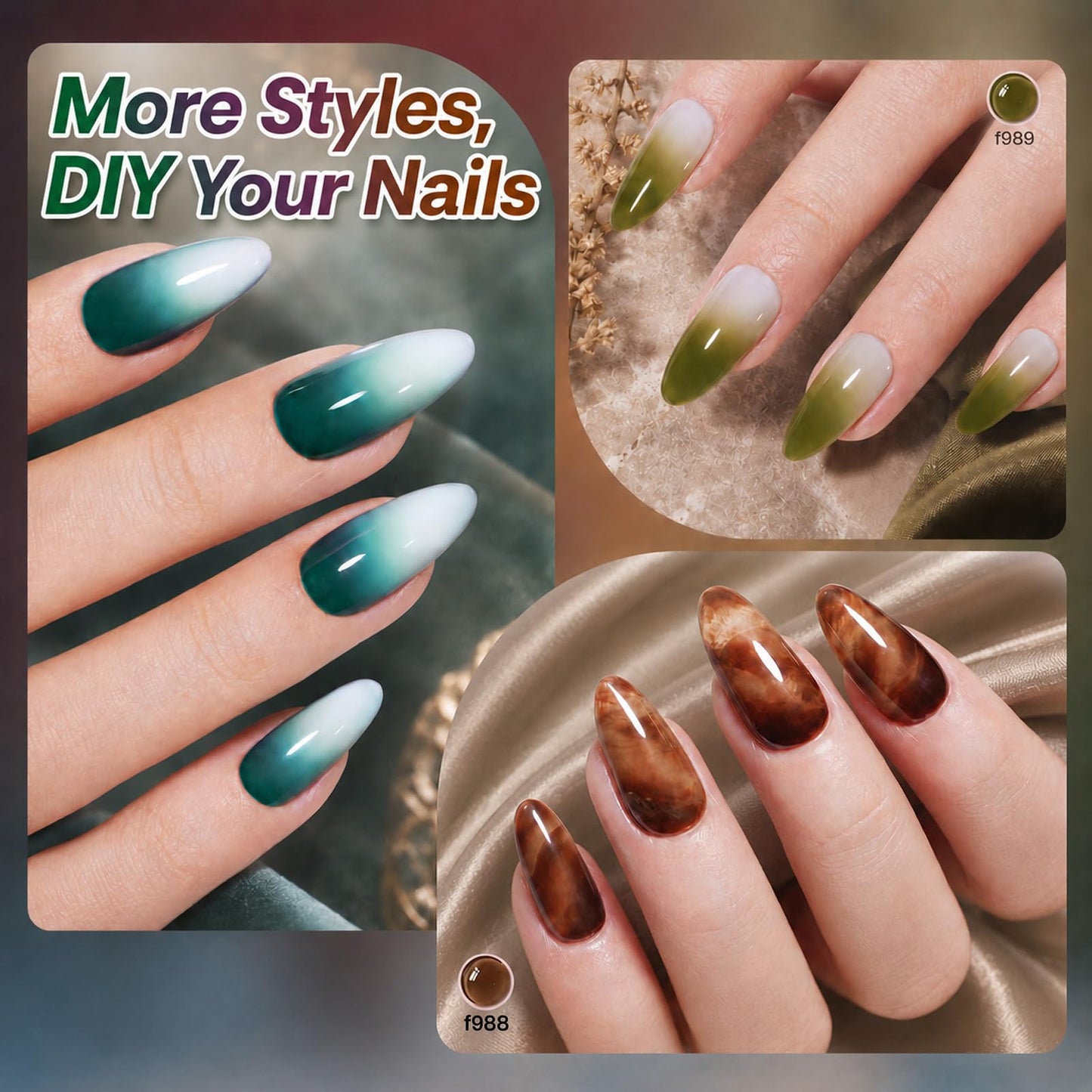 Beetles Midnight Syrup Jelly Gel Nail Polish Set, 6 Colors Fall Gel Polish